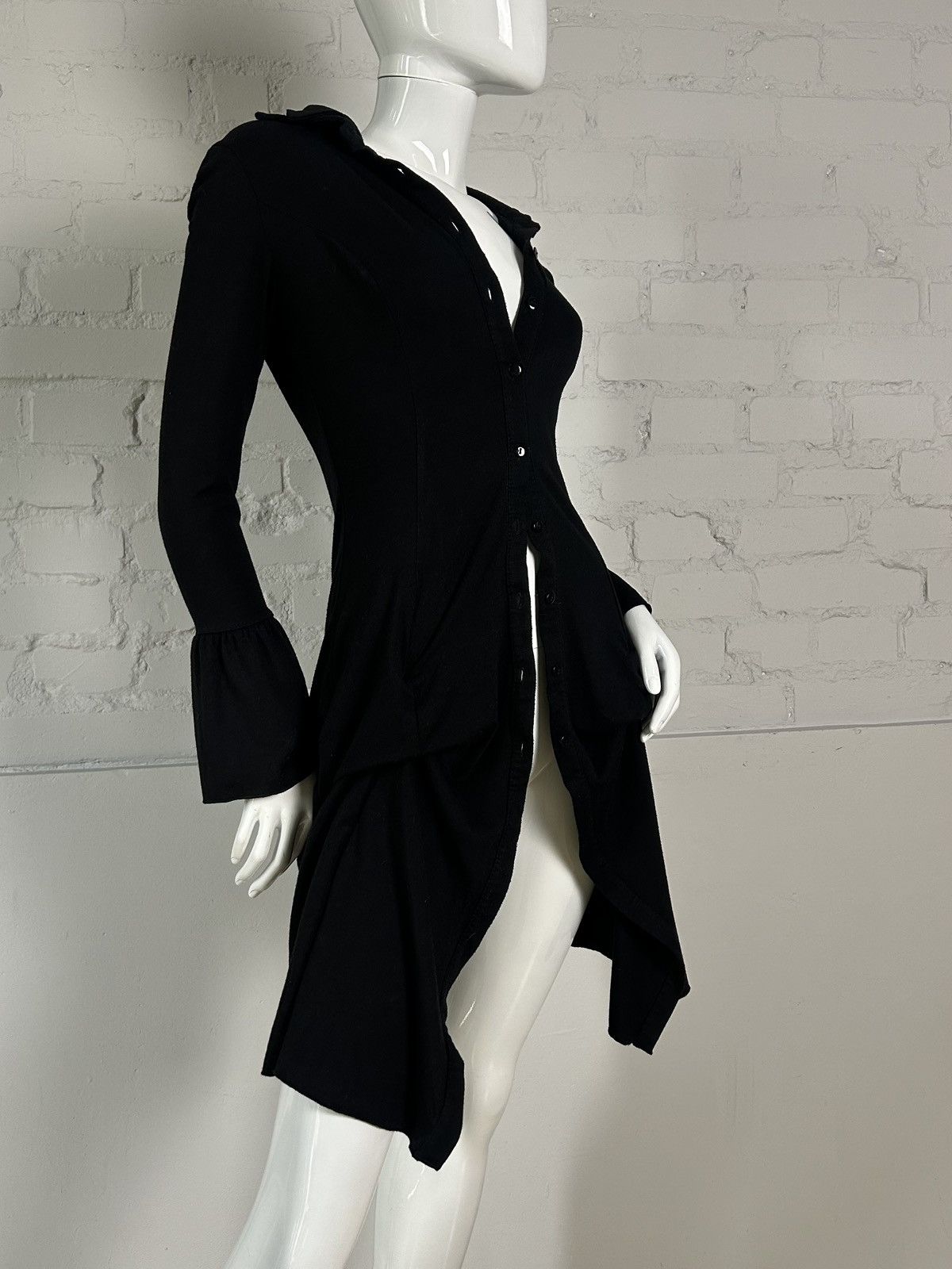 Vintage Italian black draped tunic dress Size S / US 4 / IT 40 - 7 Thumbnail