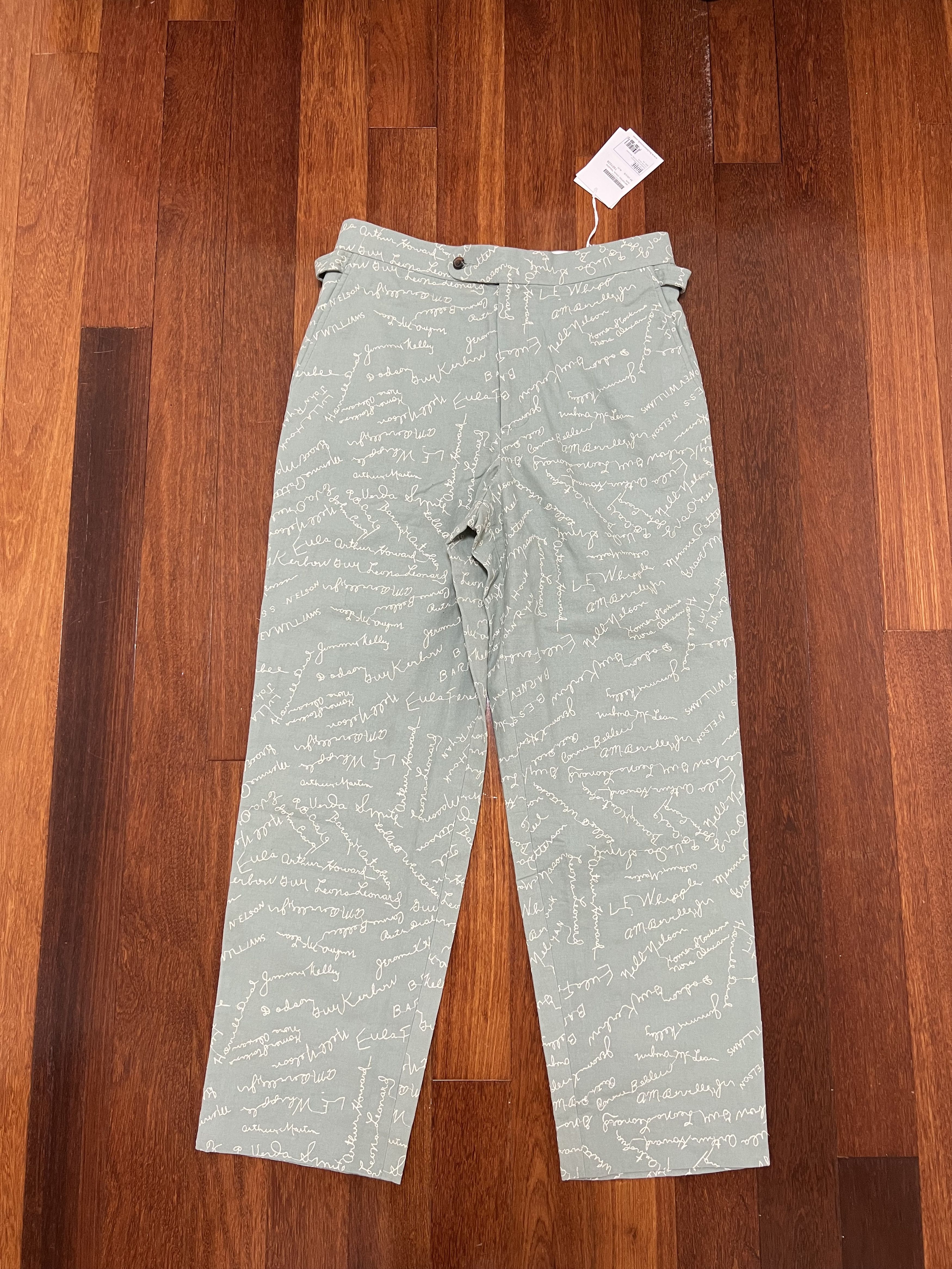 Bode 💚 FW22 Bode Green Embroidered Powder Signature Trousers NEW Size US 34 / EU 50 - 4 Thumbnail