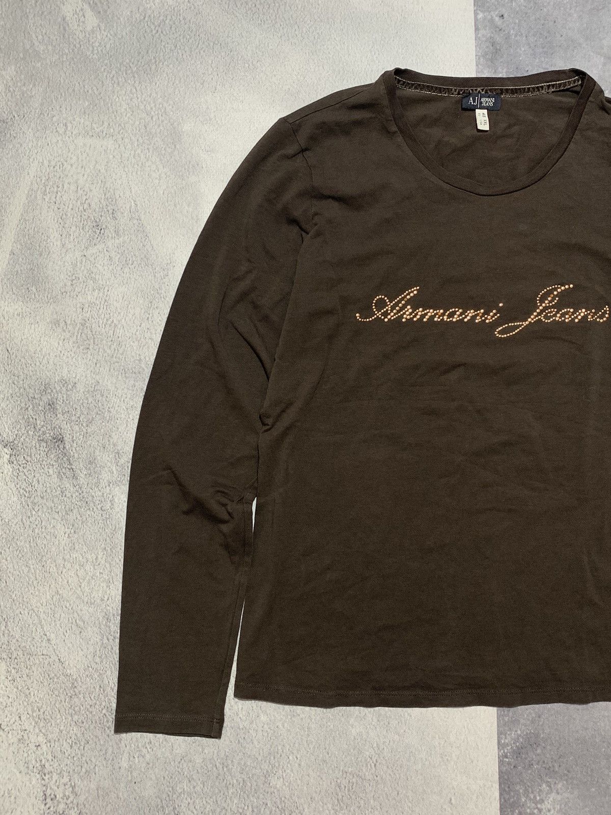 Armani × Vintage Vintage Y2K Armani Jeans longsleeve big logo streetwear XXL Size XXL / US 16-18 / IT 52-54 - 2 Thumbnail