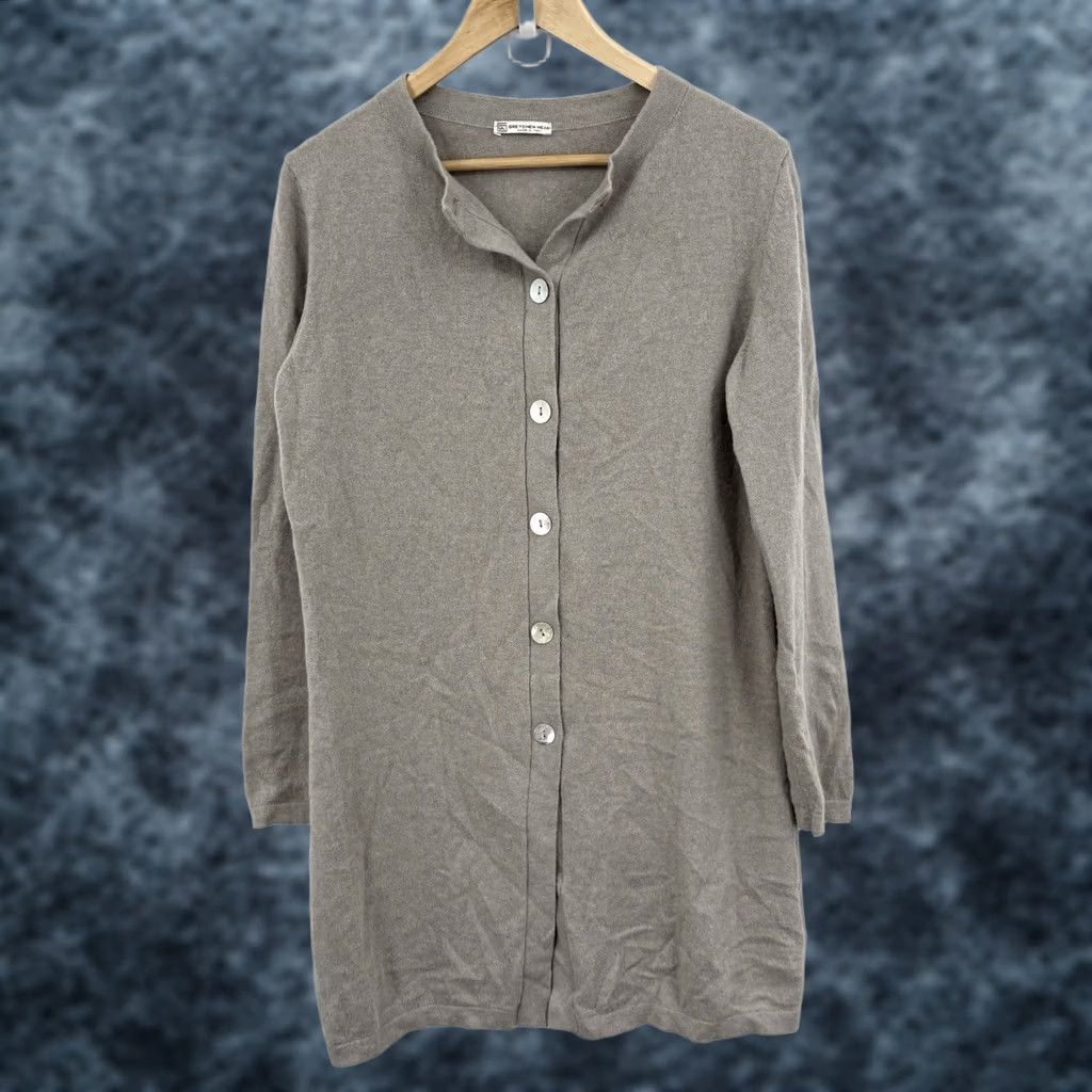Vintage Gretchen Neal Duster Cardigan Sweater Large Cashmere Italian Luxury Capsule Soft Size L / US 10 / IT 46 - 1 Thumbnail