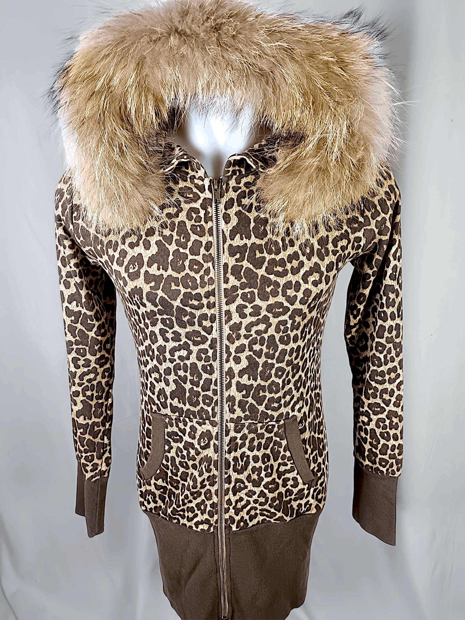 Japanese Brand JOKY GAL Leopard Print Fur Zipper Hoodie Size US S / EU 44-46 / 1 - 2 Thumbnail