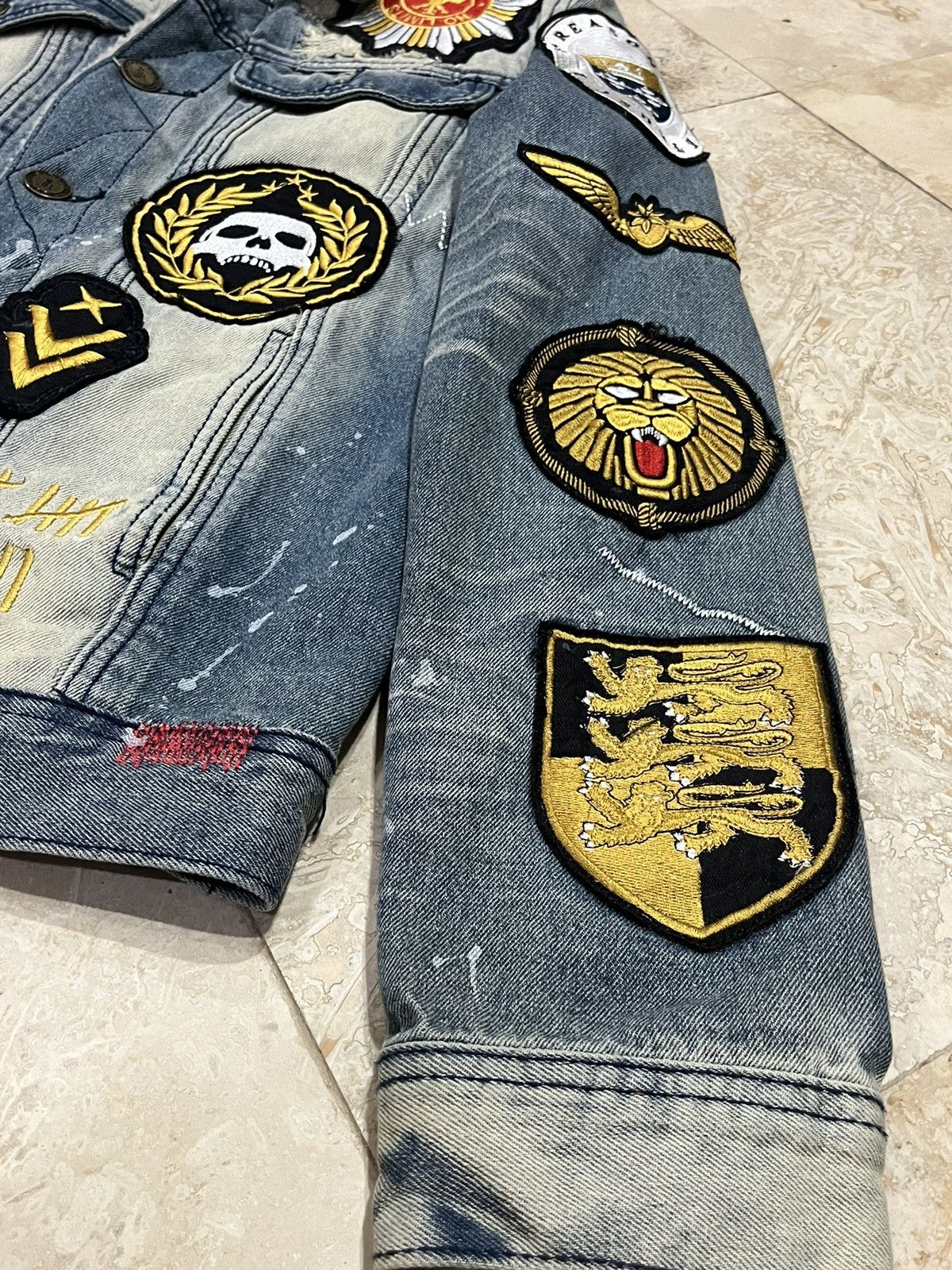 Reason CRAZY Y2K Reason Patched Distressed Denim Jacket Size US S / EU 44-46 / 1 - 2 Thumbnail