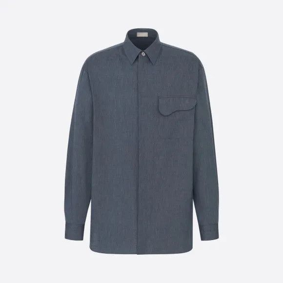 Dior DIOR Woven Shirt Zipped Button Up Saddle Pocket Overshirt Size US L / EU 52-54 / 3 - 1 Thumbnail