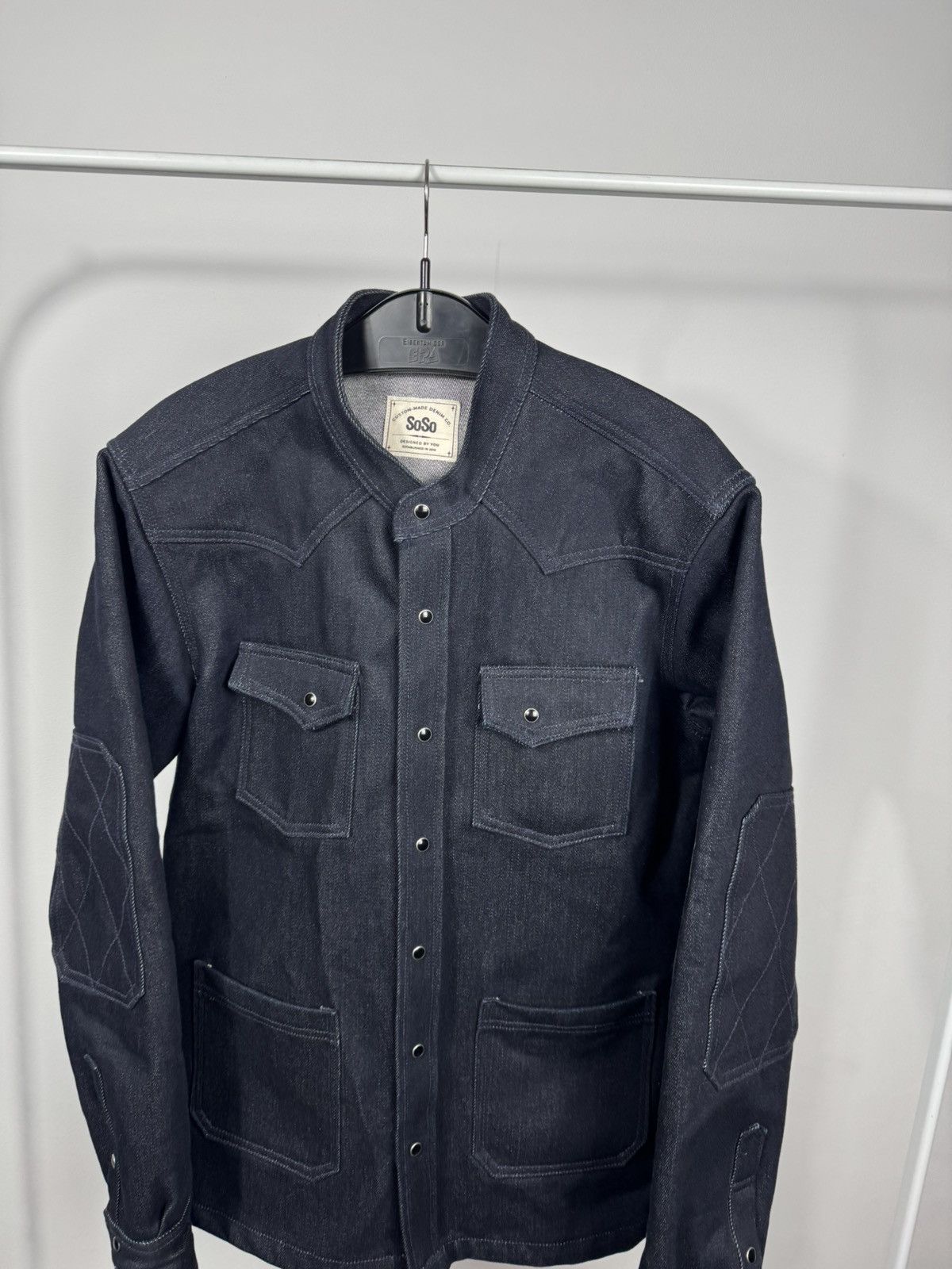 SoSo SoSo Heavy Raw Denim Jacket Indigo Workwear Trucker Coat L Size US L / EU 52-54 / 3 - 3 Thumbnail