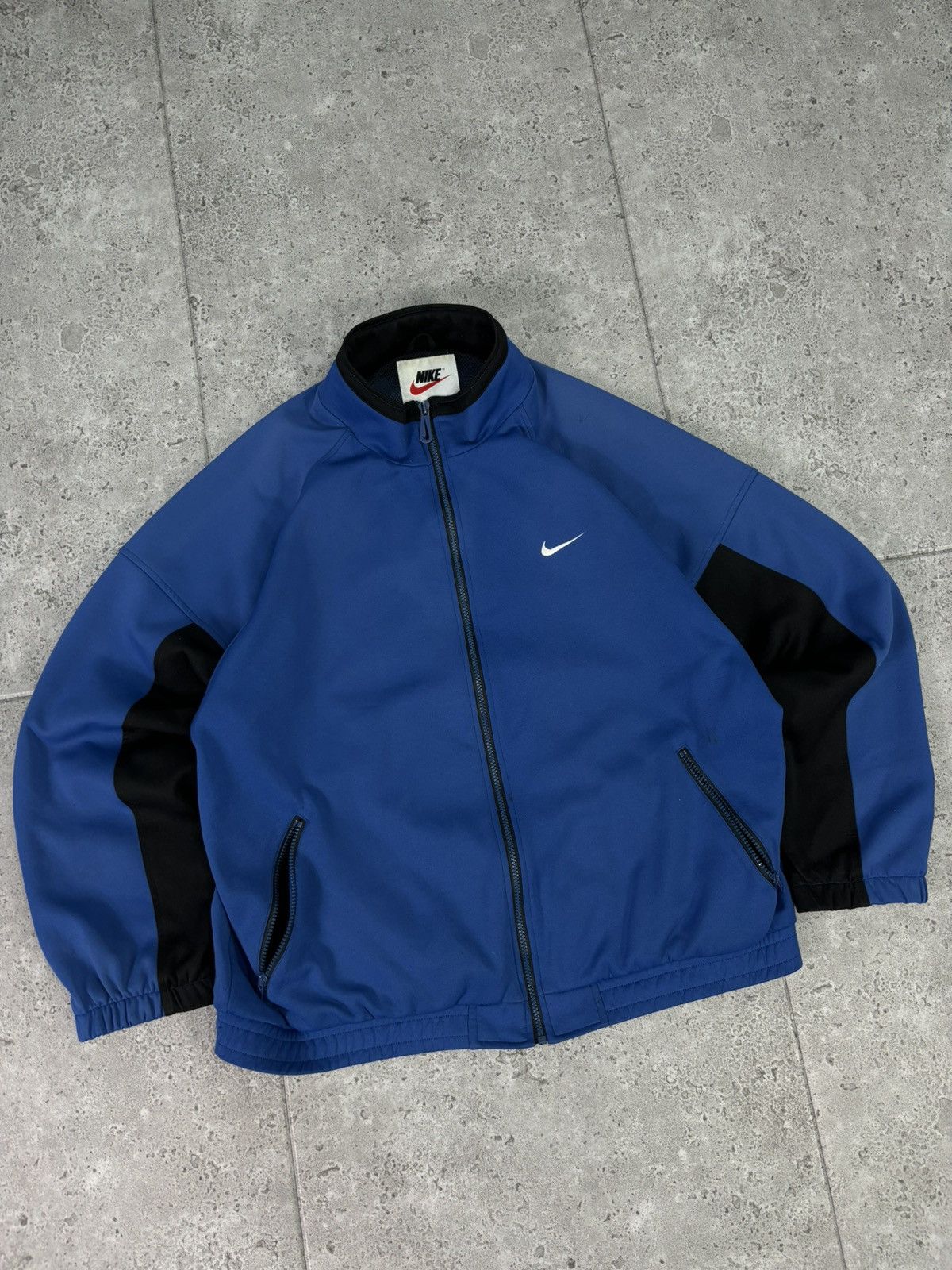 Nike × Vintage Vintage y2k Nike Blue Full Zip Up Hoodie mini Swoosh Logo Size US L / EU 52-54 / 3 - 1 Thumbnail