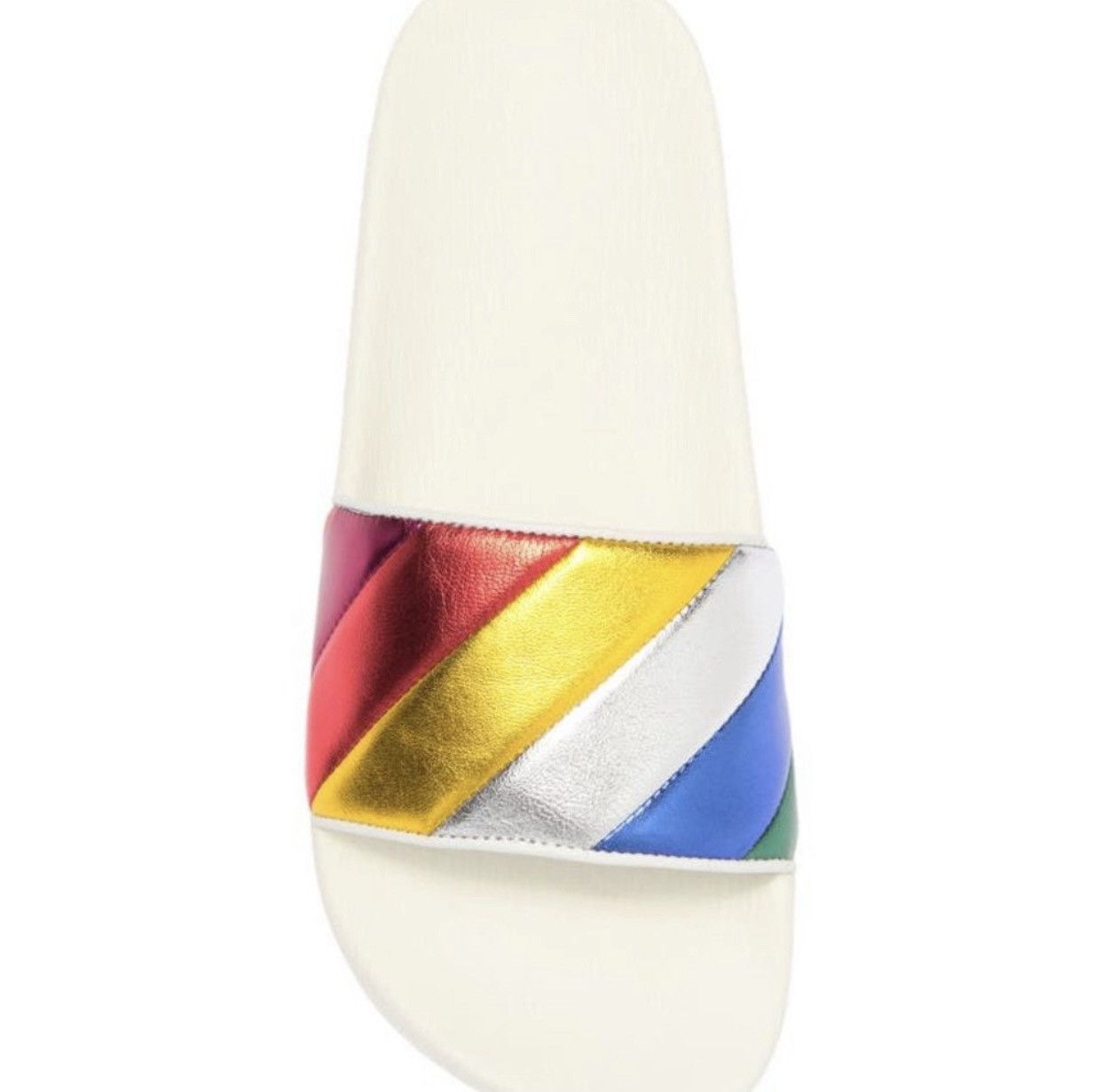 Salvatore Ferragamo 🌈 Salvatore Ferragamo Rainbow Pool Slide Sandals $395 value Size US 7 / IT 37 - 14 Thumbnail
