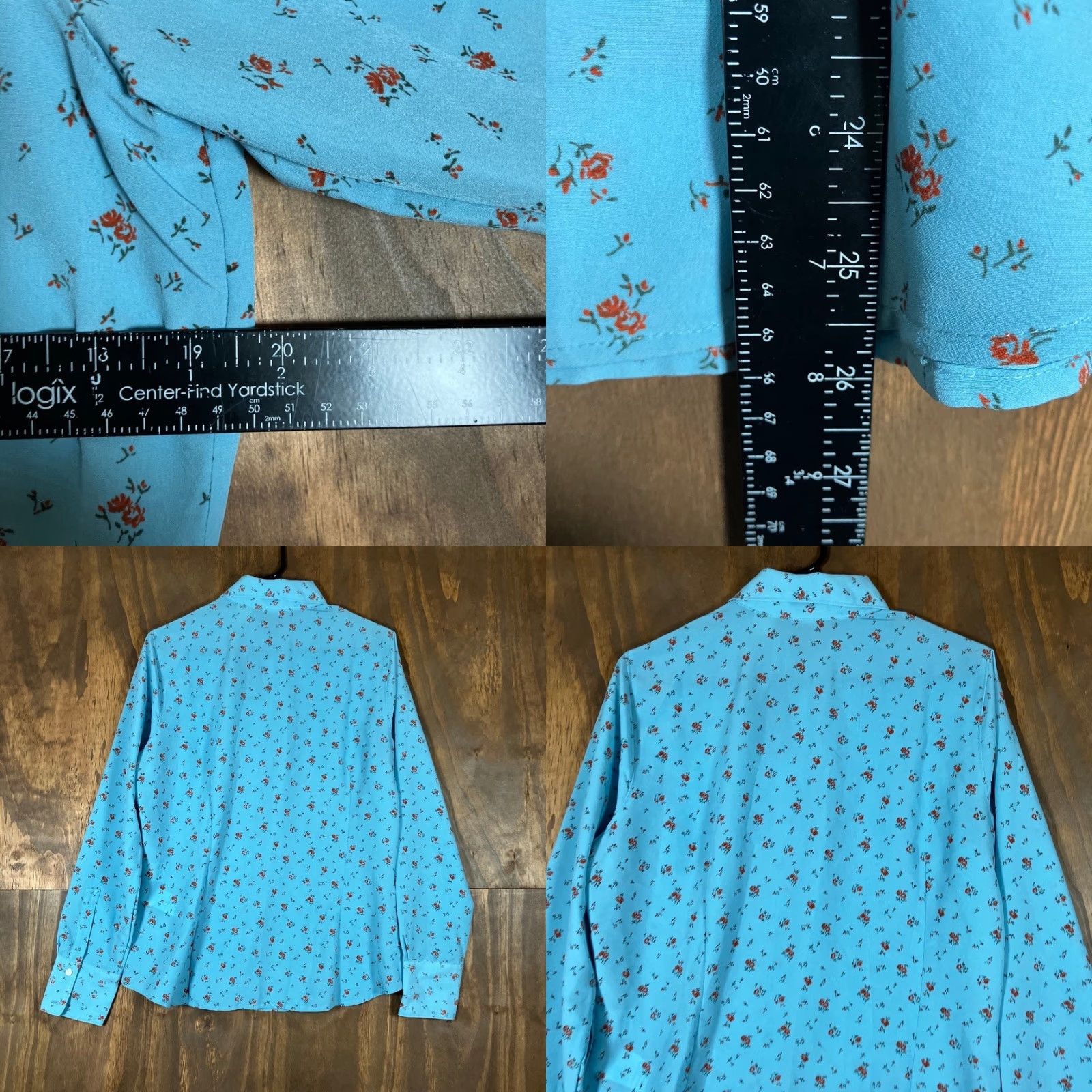 Levi's Levis Shirt Blue Floral Jasper Collared Button-Up Long Sleeve M Women’s Regular Size M Casual Western, Momcore, Basic, Floral, Button-Up, 1940s-Style? Size M / US 6-8 / IT 42-44 - 8 Thumbnail