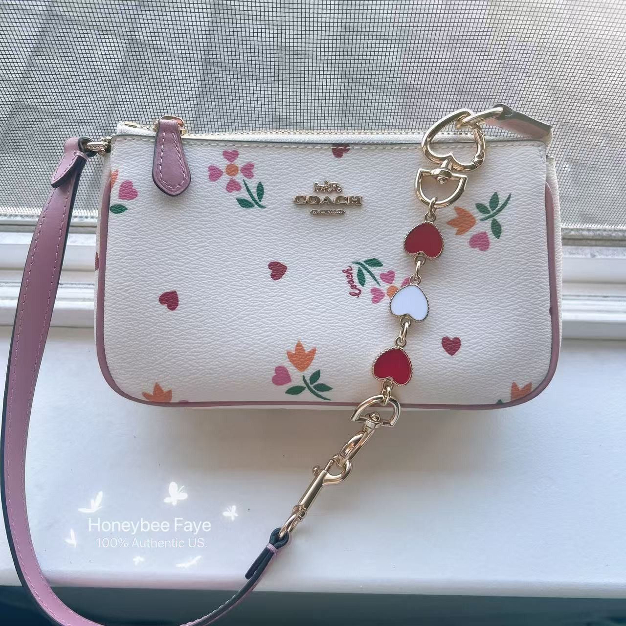 Coach Nolita 19 With Heart Petal Print C7658 plus extended chain Size ONE SIZE - 1 Thumbnail