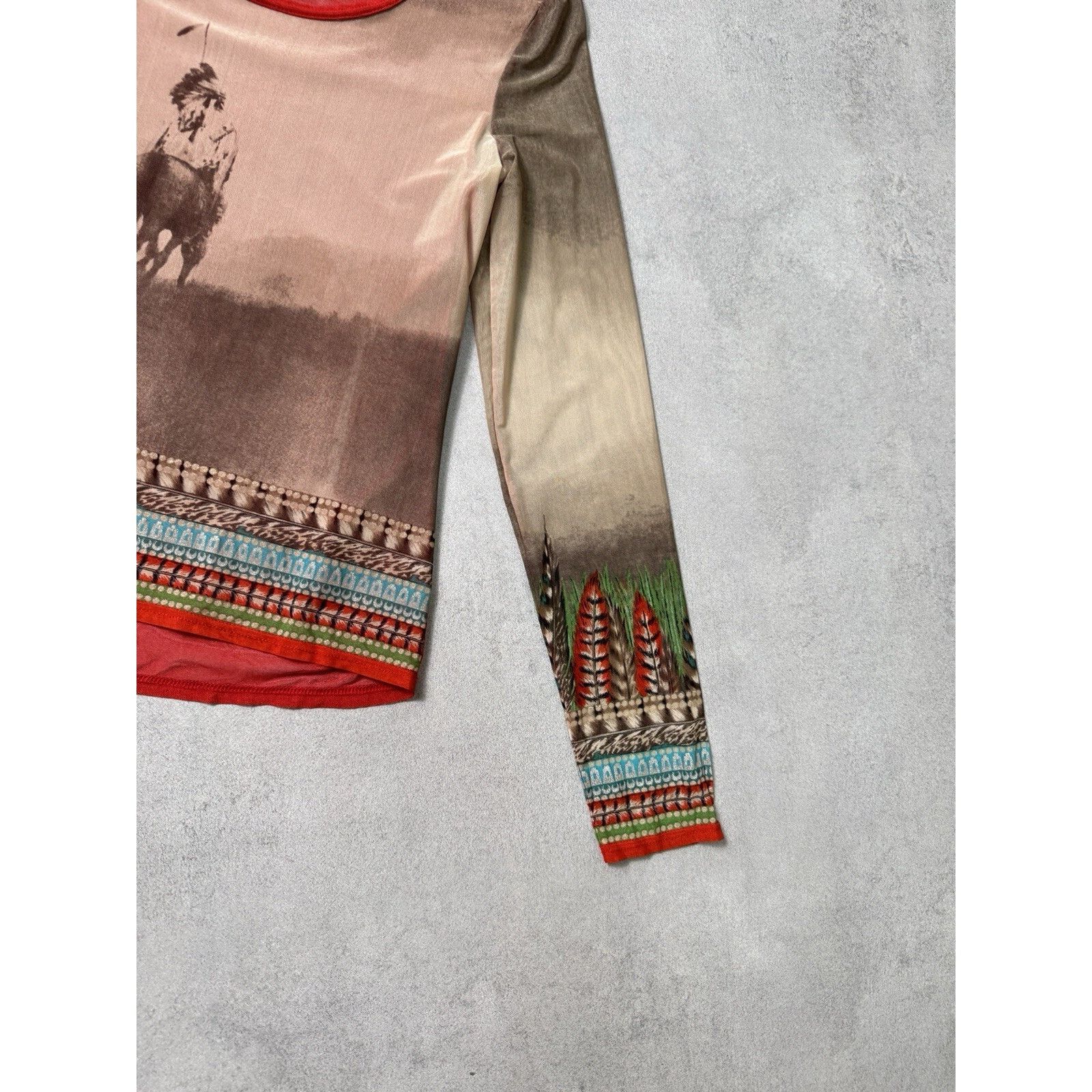 Kenzo × Vintage Vintage 90s Kenzo Jeans Blouse Indian Horse Rider Mesh Size L / US 10 / IT 46 - 2 Thumbnail