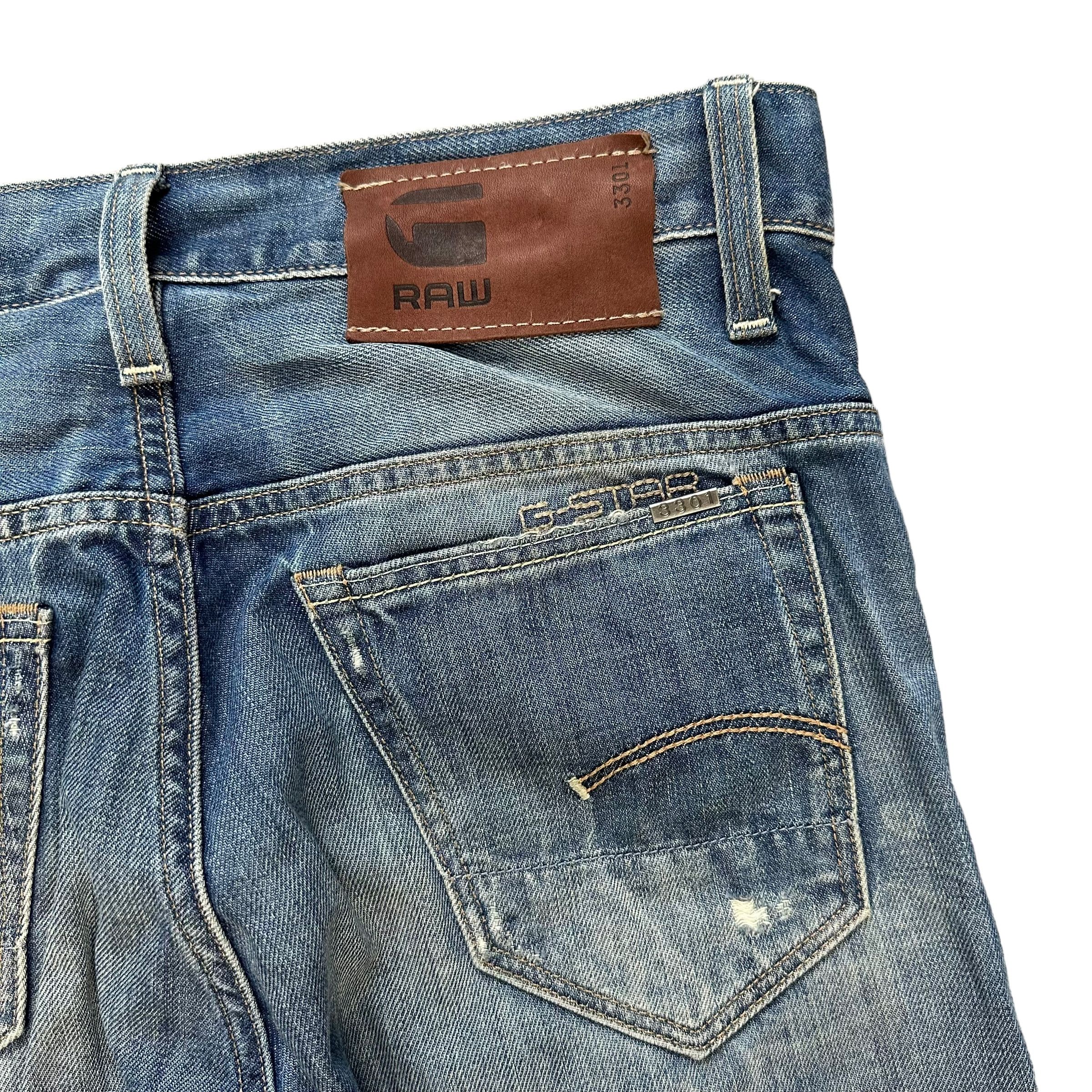 G-Star 3301 by G Star Raw Fly Button Distressed Denim Pant #9110-57 Size US 29 - 15 Thumbnail