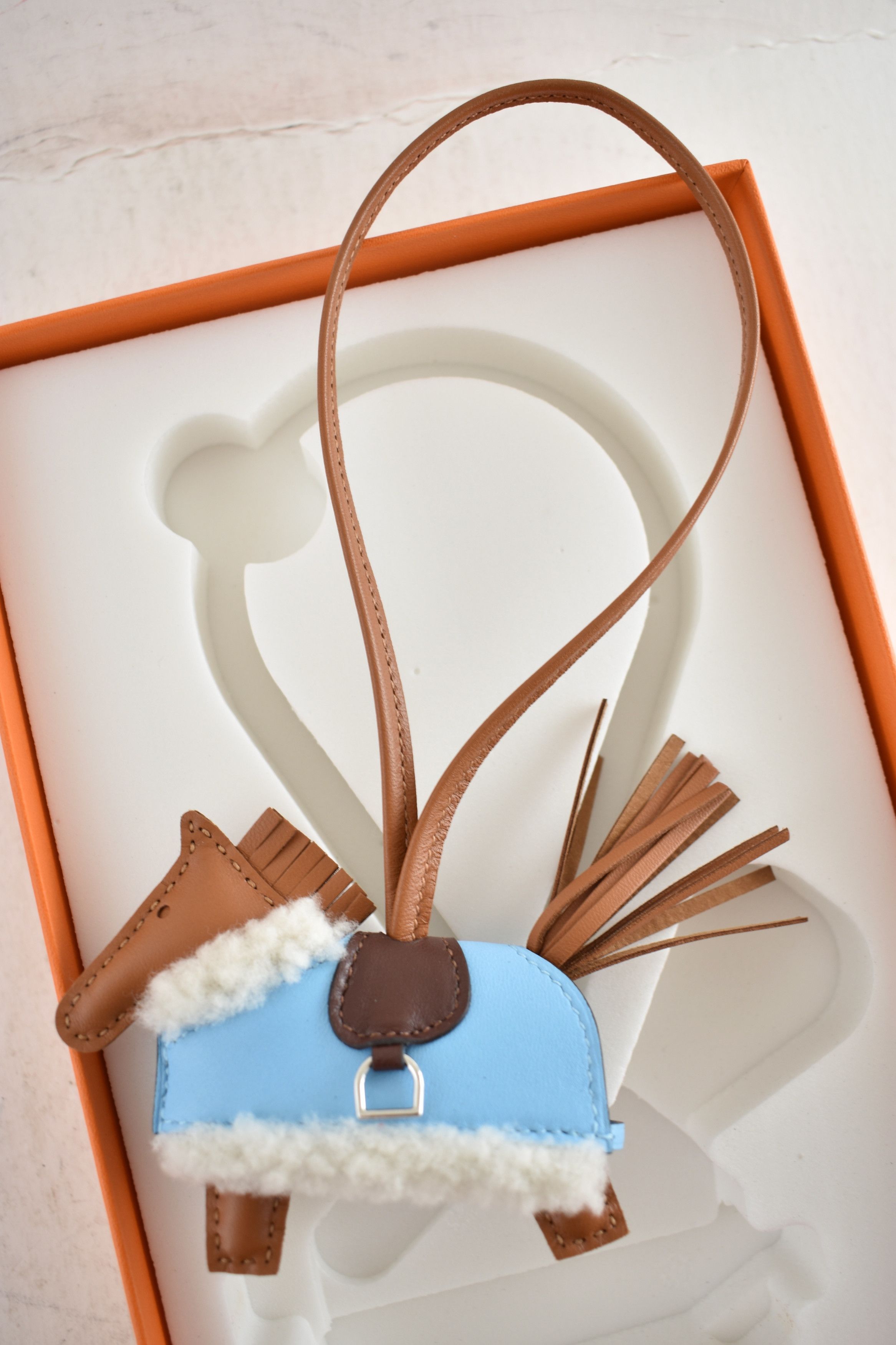 Hermes Hermes Horse Rodeo Plush Blue Celeste Milo Leather Bag Charm Size ONE SIZE - 7 Thumbnail