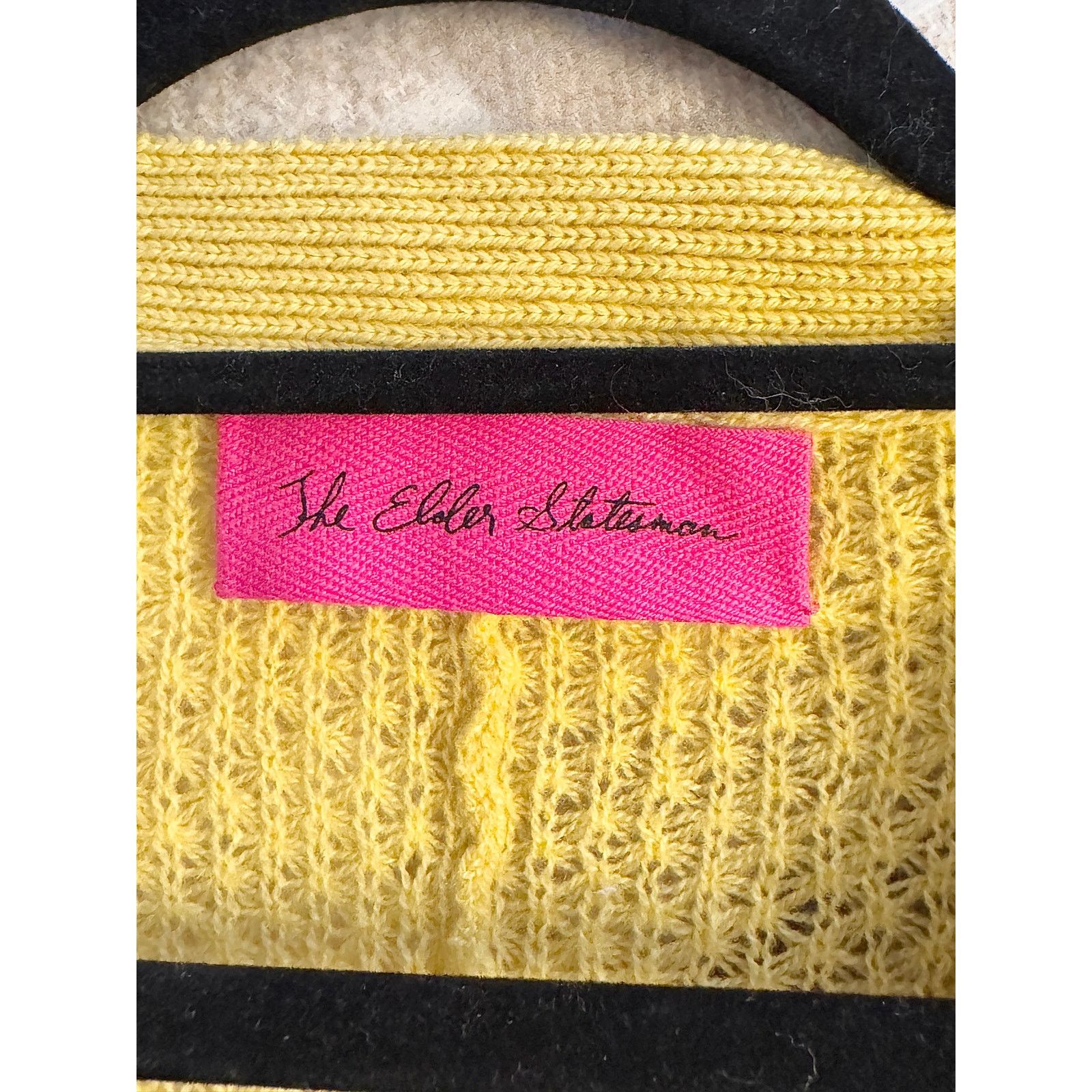 The Elder Statesman The Elder Statesman Tangled Stitch Cardigan in Sunbeam Size S / US 4 / IT 40 - 3 Thumbnail