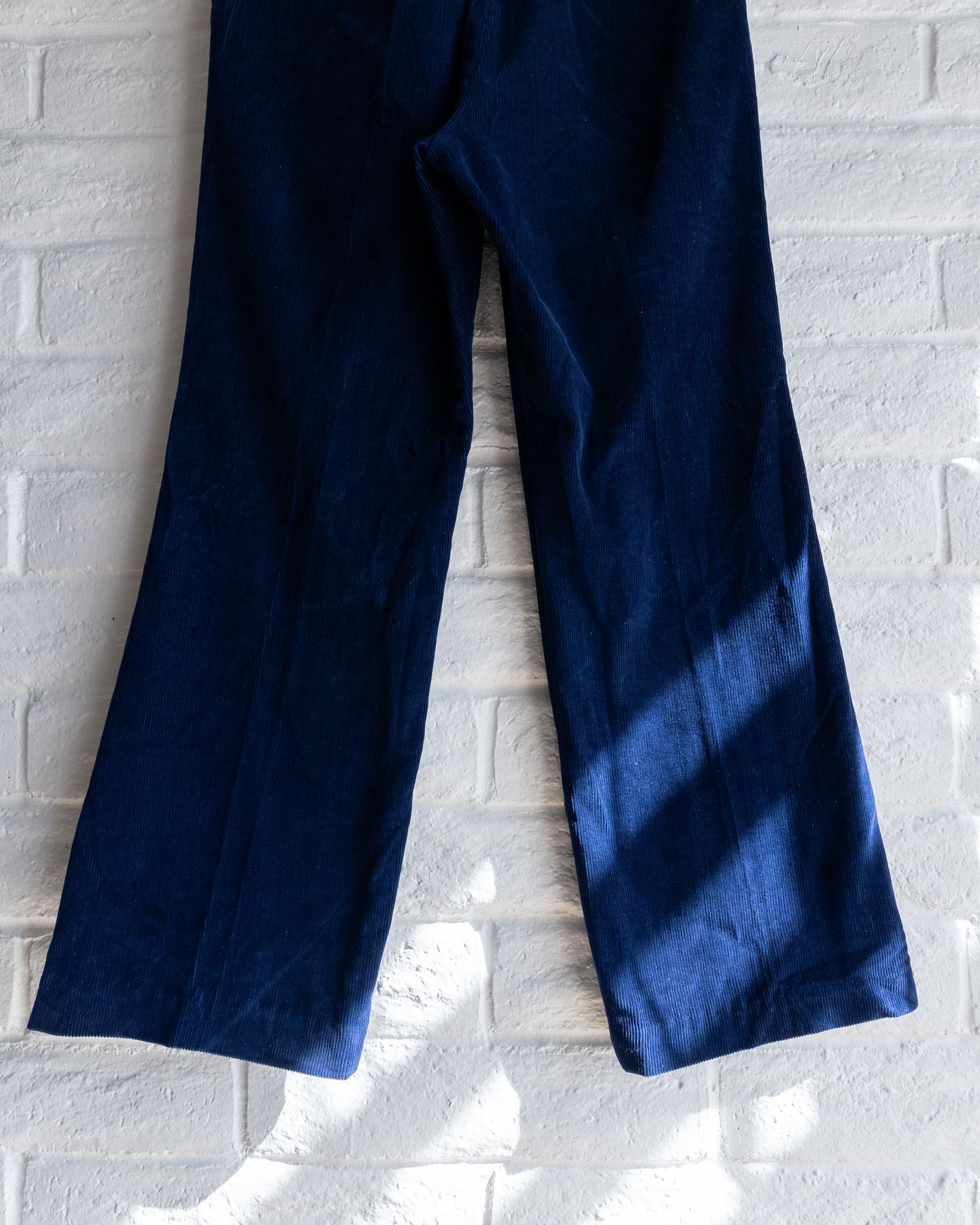 Vintage Vintage 1970s Corduroy Bell Bottom Pants Blue Men's 32 Flare Size US 32 / EU 48 - 7 Thumbnail