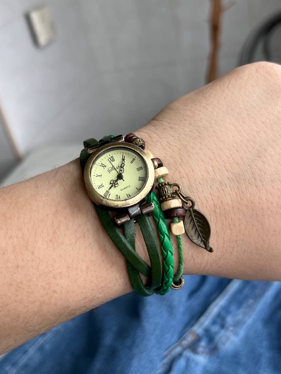 Japanese Brand × Vintage Vintage Japanese style futuristic Watch Green Amulet Leaf 🍃 Size ONE SIZE - 7 Thumbnail