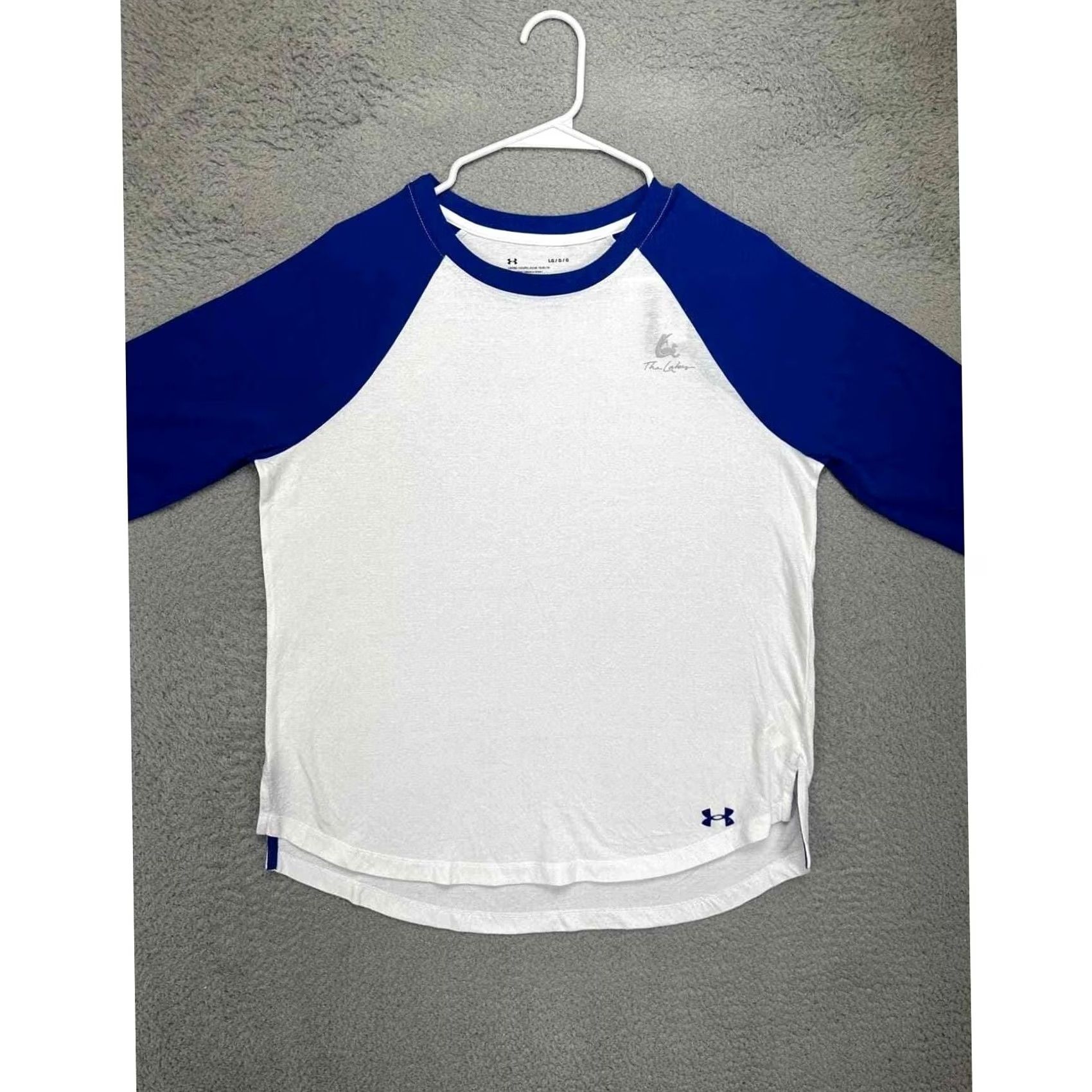 Under Armour Under Armour T-Shirt Womens Large The Lake White Colorblock 3-Quarter Sleeve NEW Size L / US 10 / IT 46 - 3 Thumbnail