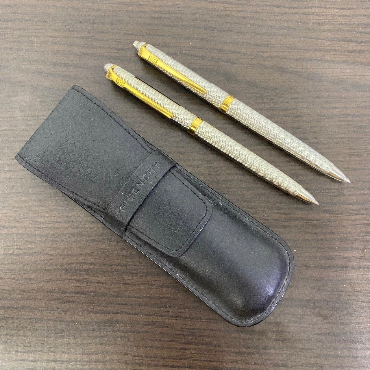 Givenchy Givenchy Vintage Pen & Mechanical Pencil Set + Leather Case Size ONE SIZE - 1 Thumbnail