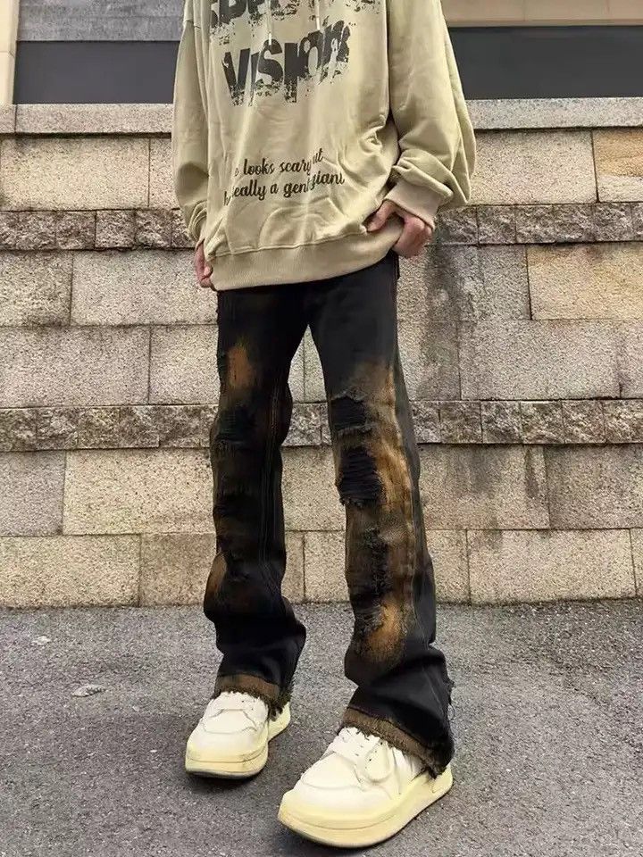 Japanese Brand × Vintage Y2k Tie-dye Skinny Jeans Ripped Size US 36 / EU 52 - 1 Thumbnail