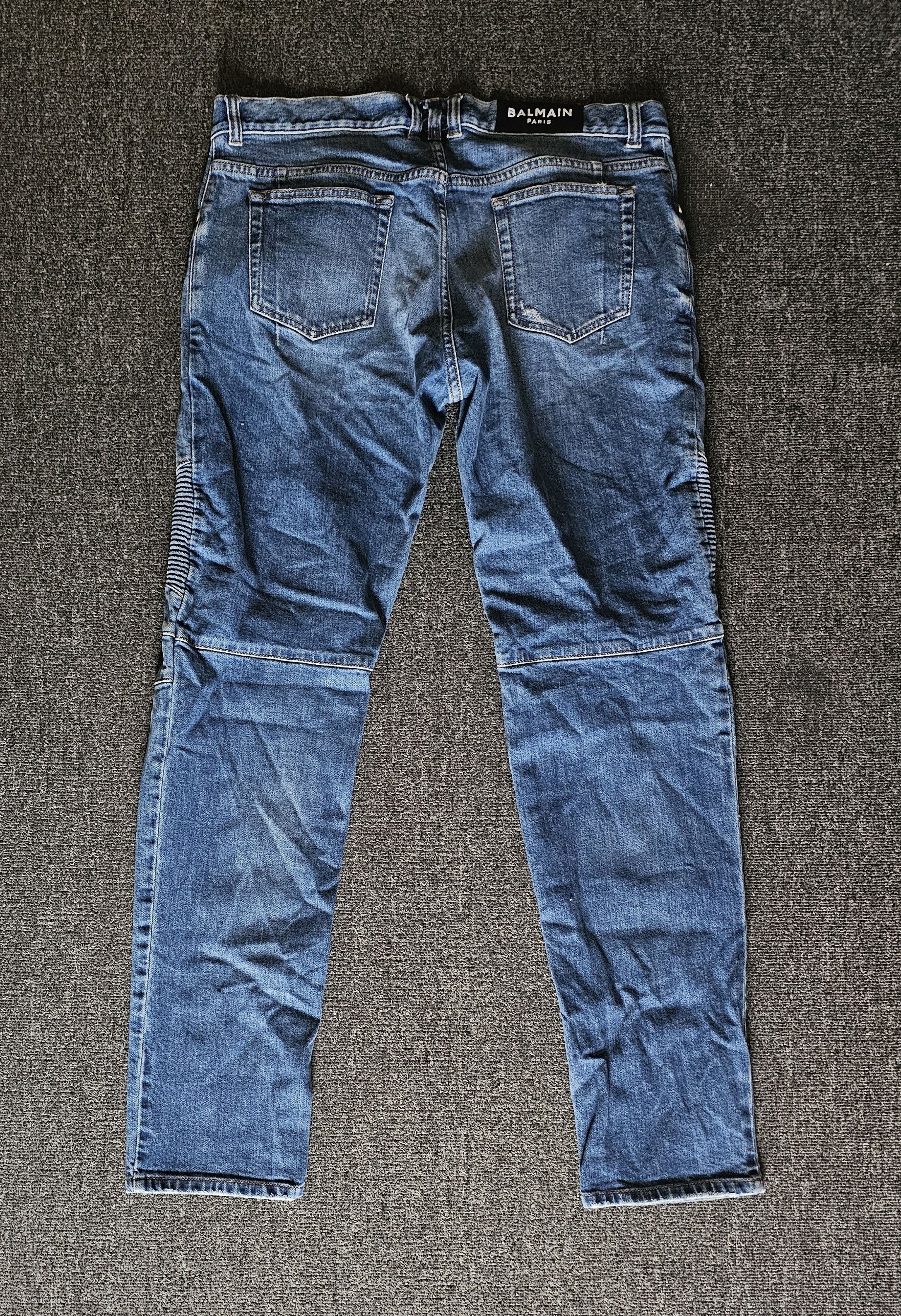 Balmain BALMAIN men's blue biker jeans size 32 Size US 32 / EU 48 - 5 Thumbnail