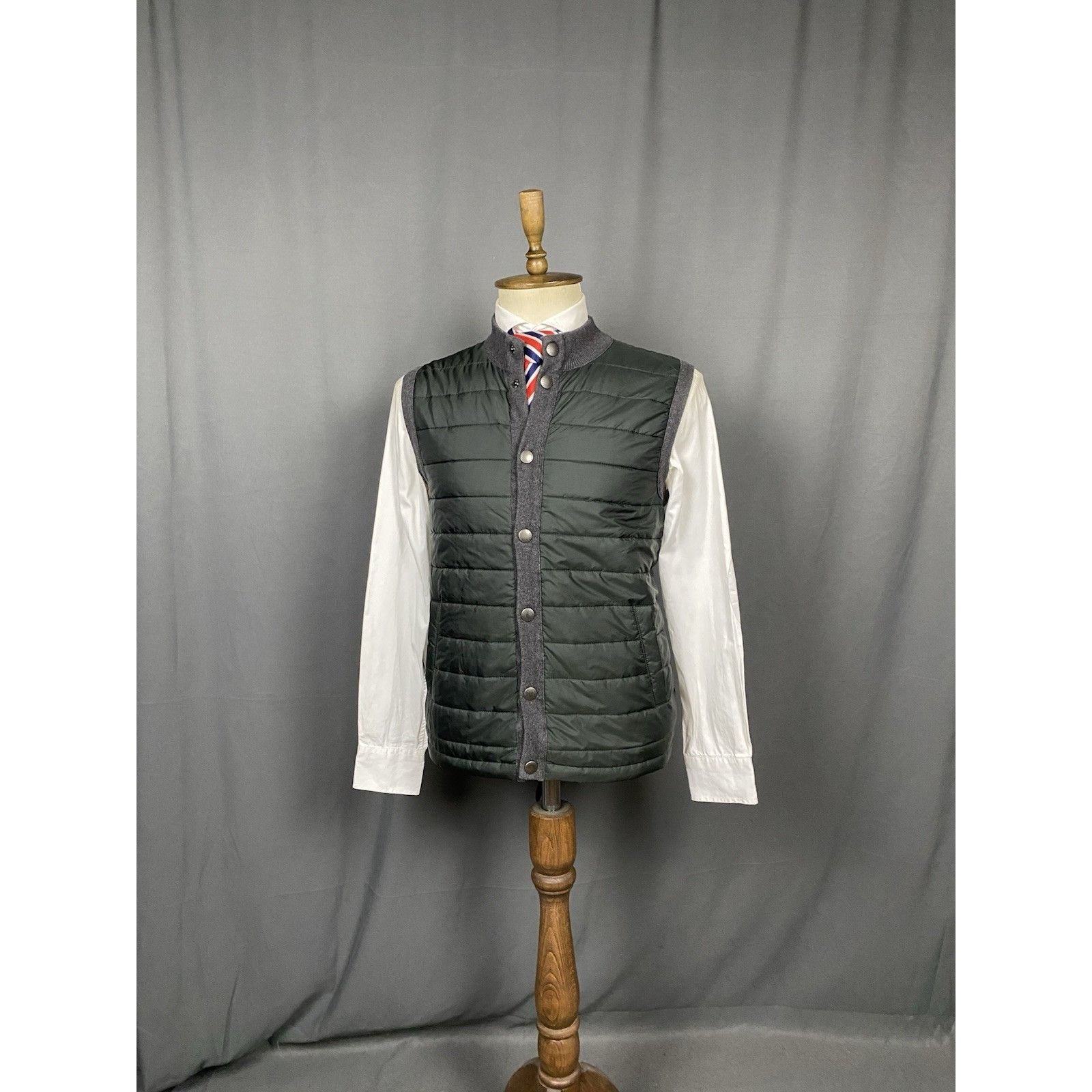 Barbour Barbour Men's Green Gray Quilted Padded Vest Gilet Size M Size US M / EU 48-50 / 2 - 2 Thumbnail