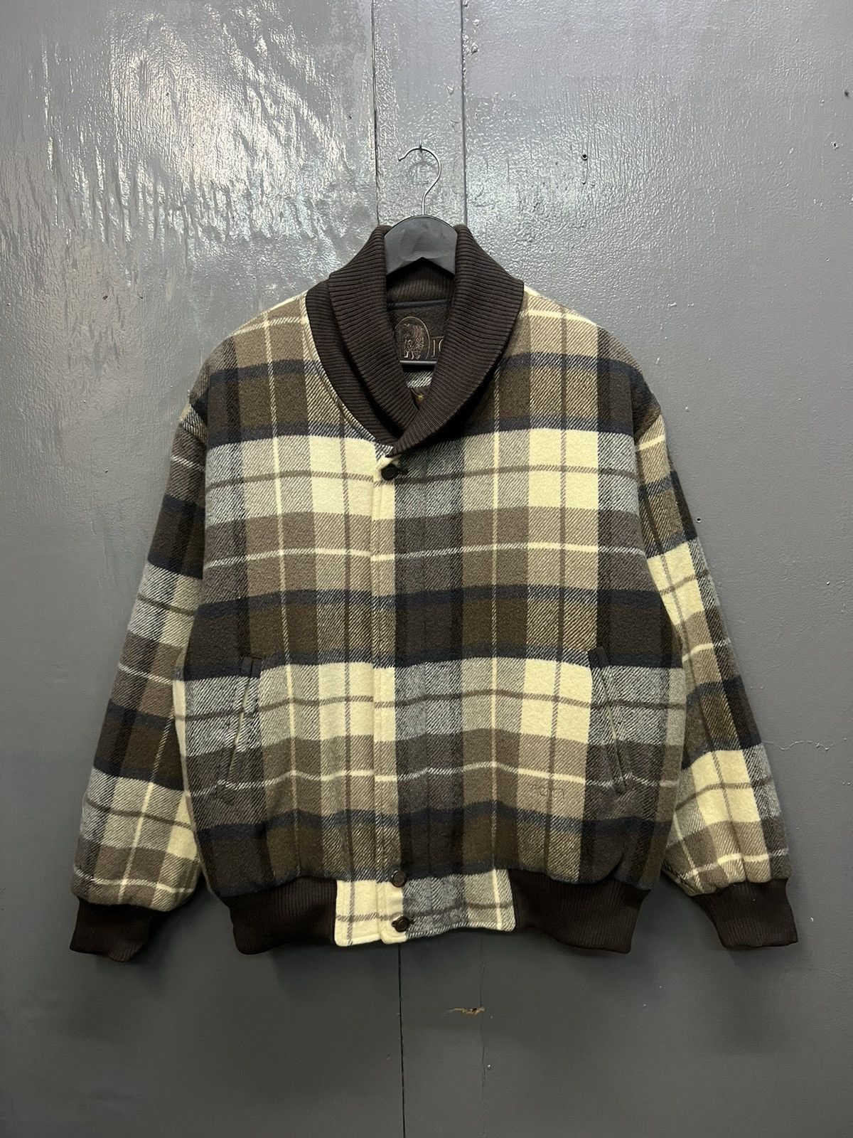 Vintage Vintage VicJoy Plaid Wool Bomber Jacket Size US L / EU 52-54 / 3 - 1 Thumbnail