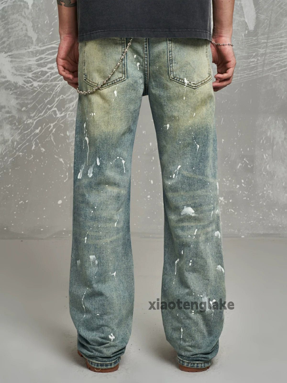 Jean × Vintage washed faded rusty damaged stain loose baggy jeans Size US 30 / EU 46 - 8 Thumbnail