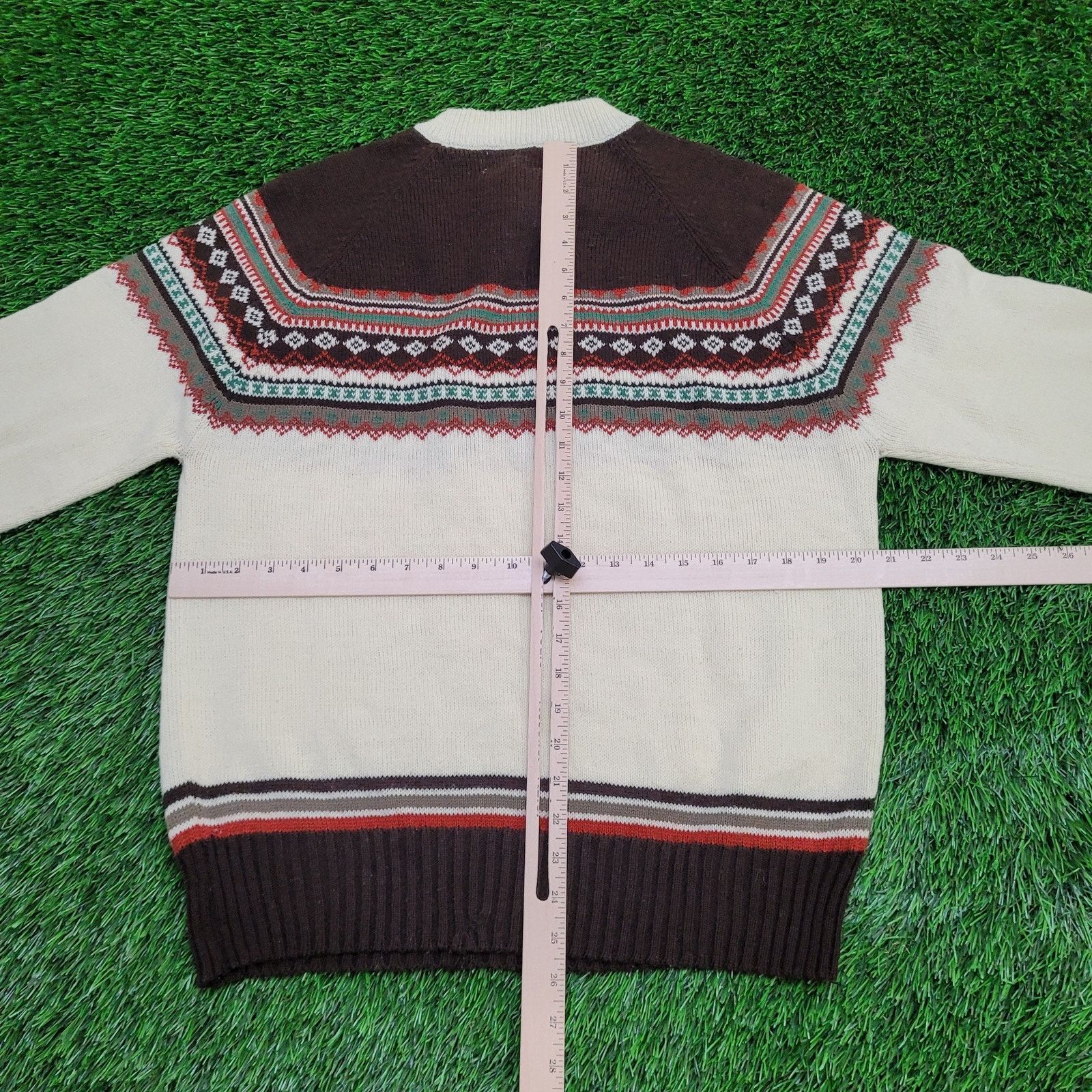 Other Vintage 80s MOD Nordic Sweater M/L 21x26 Brown Beige Size US L / EU 52-54 / 3 - 4 Thumbnail