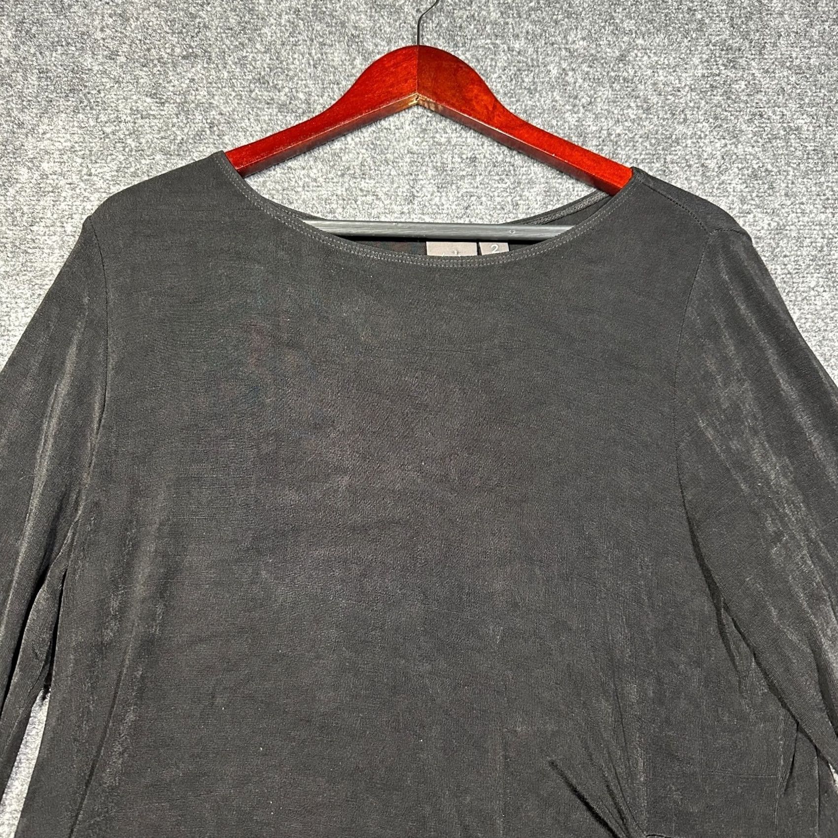 Vintage Chicos Travelers Top Womens L Black Stretch Gather Side Pullover Shirt Blouse Size L / US 10 / IT 46 - 4 Thumbnail