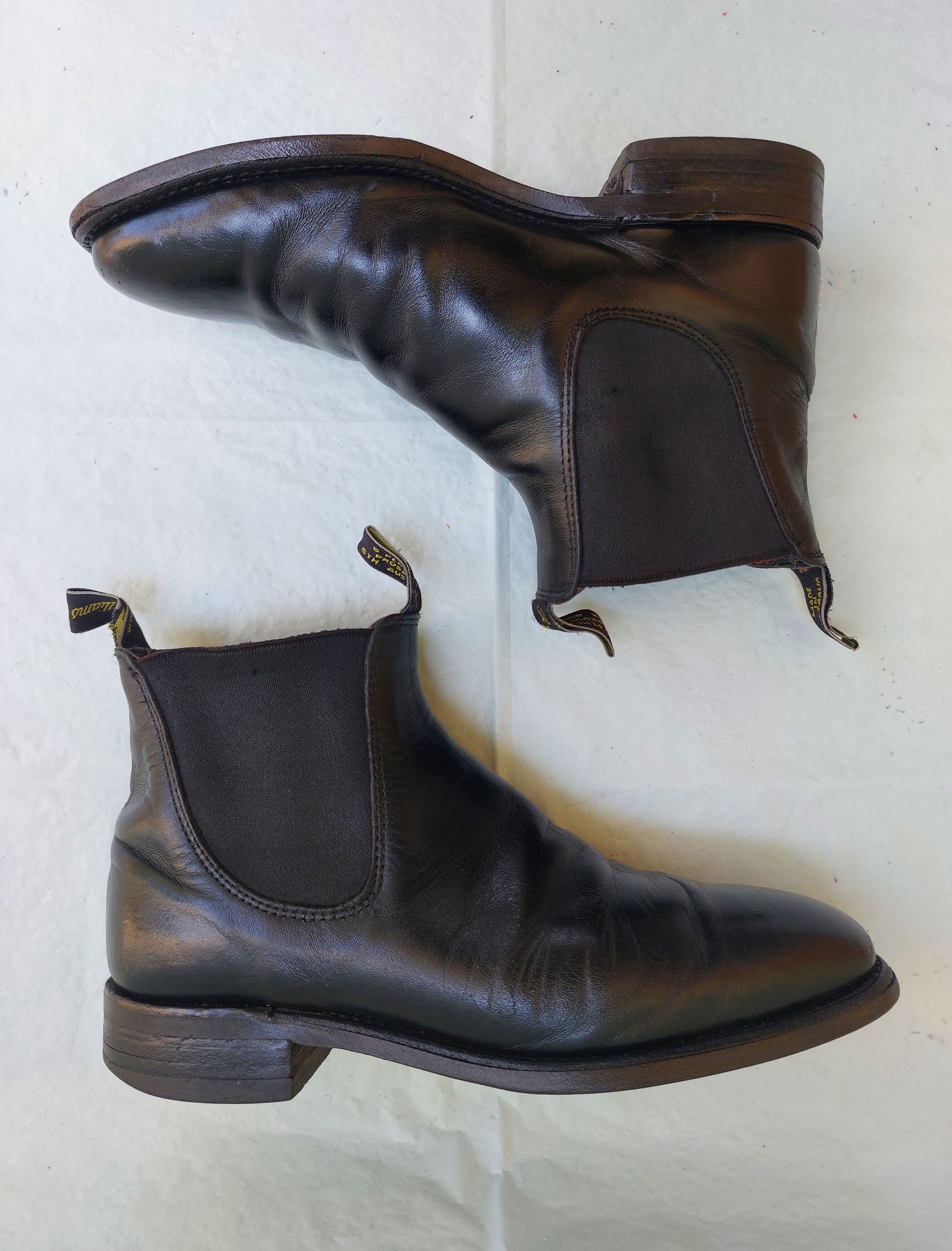 image of R M Williams R.m. Williams Leather Craftsman Chelsea Ankle Boots in Black, Men's (Size 9)