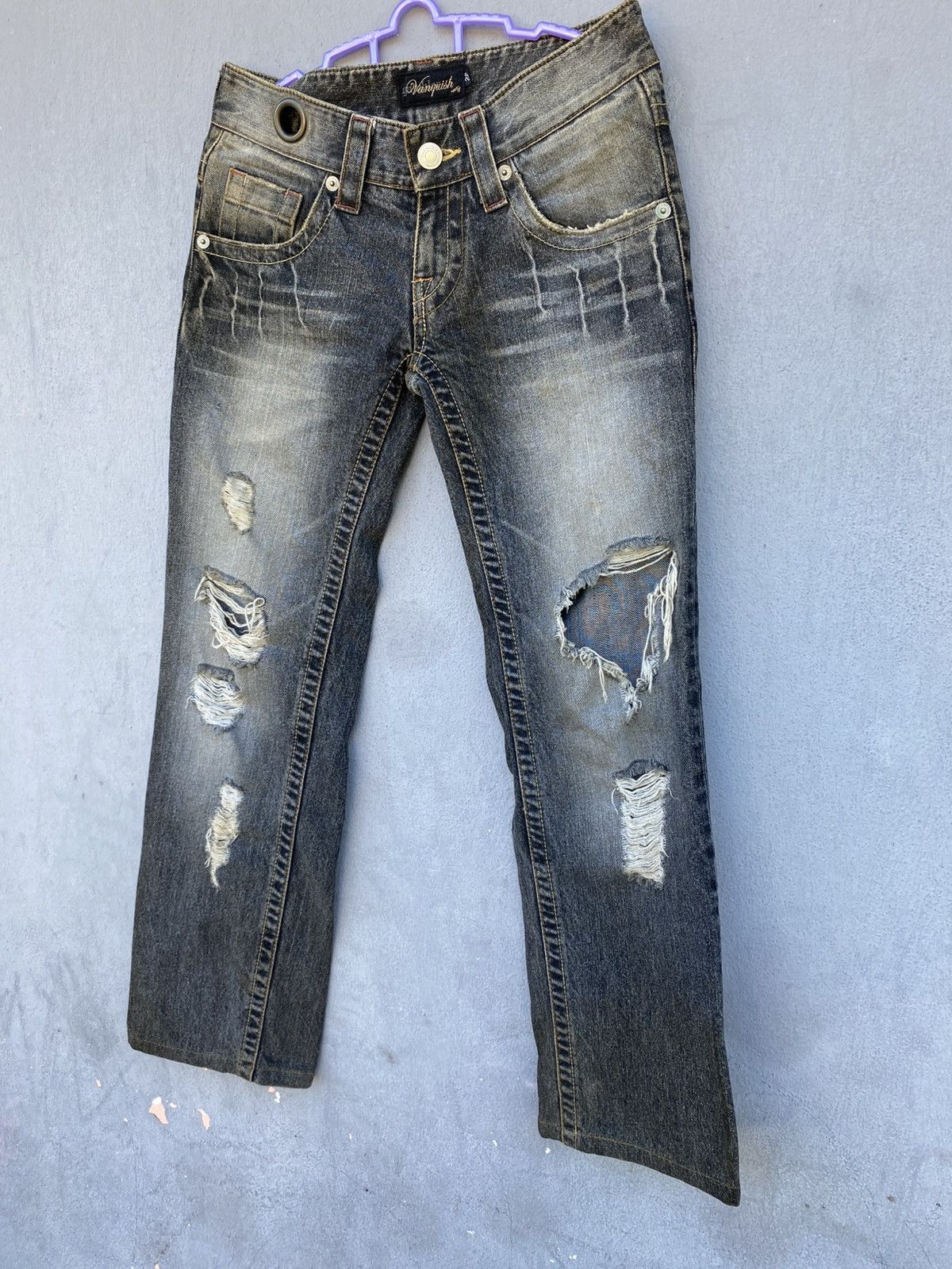 Hysteric Glamour × If Six Was Nine × Vanquish Vanquish Destroyed Distressed Washed Black Ring Jean Size 28" / US 6 / IT 42 - 2 Thumbnail