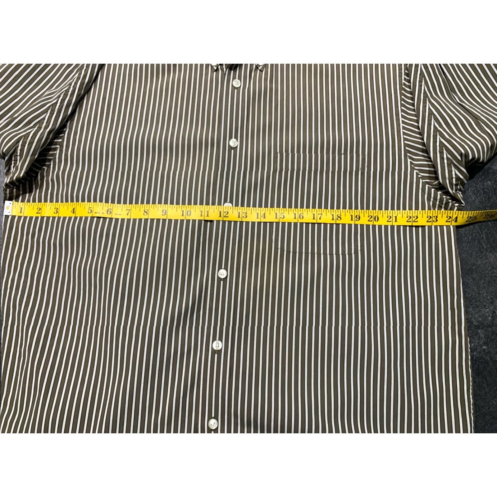Roundtree & Yorke VINTAGE Roundtree & Yorke Mens Shirt L Brown Striped Pocket Button Up L/S 80s Two Ply Mens Size US L / EU 52-54 / 3 - 7 Thumbnail