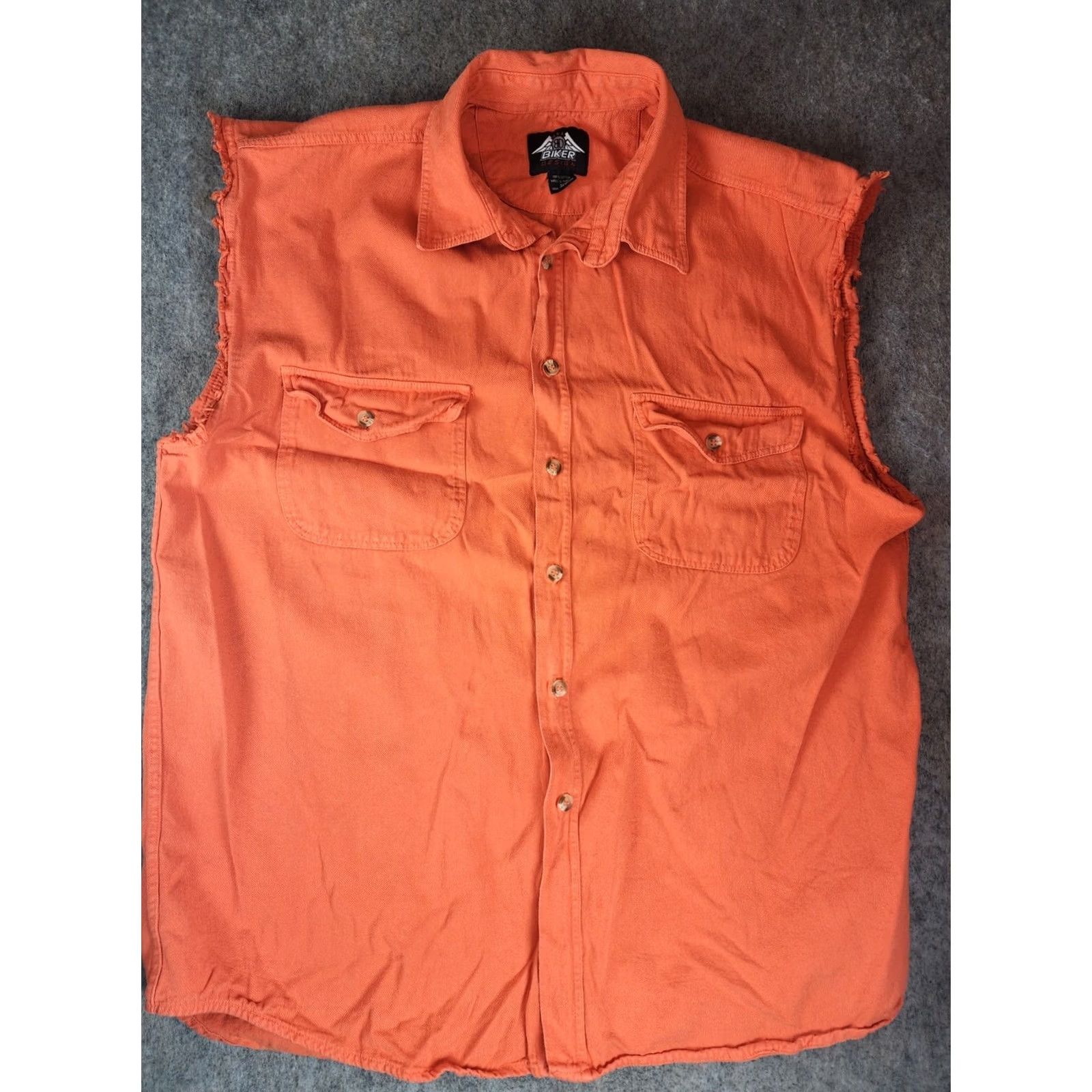 Vintage VINTAGE Biker Design Orange Sleeveless Motorcycle Vest XL Men Size US XL / EU 56 / 4 - 2 Thumbnail