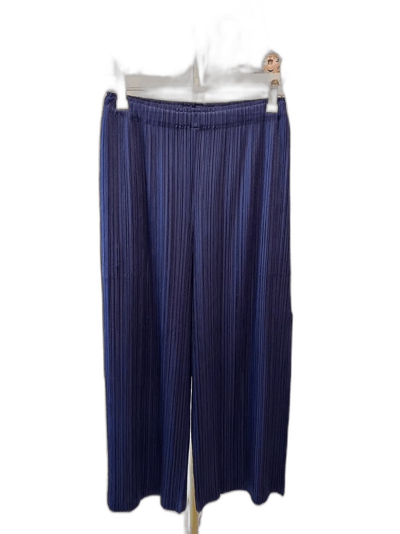 Issey Miyake Issey Miyake Wide Leg Trousers in Dark Blue Size 23" - 1 Thumbnail