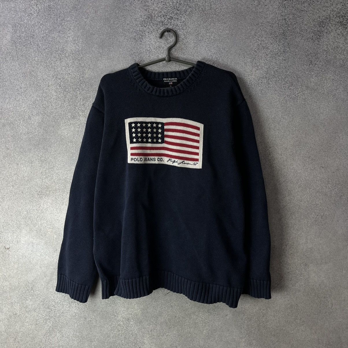 Polo Ralph Lauren Polo Ralph Lauren USA Flag Sweater Blue Size US XL / EU 56 / 4 - 1 Thumbnail