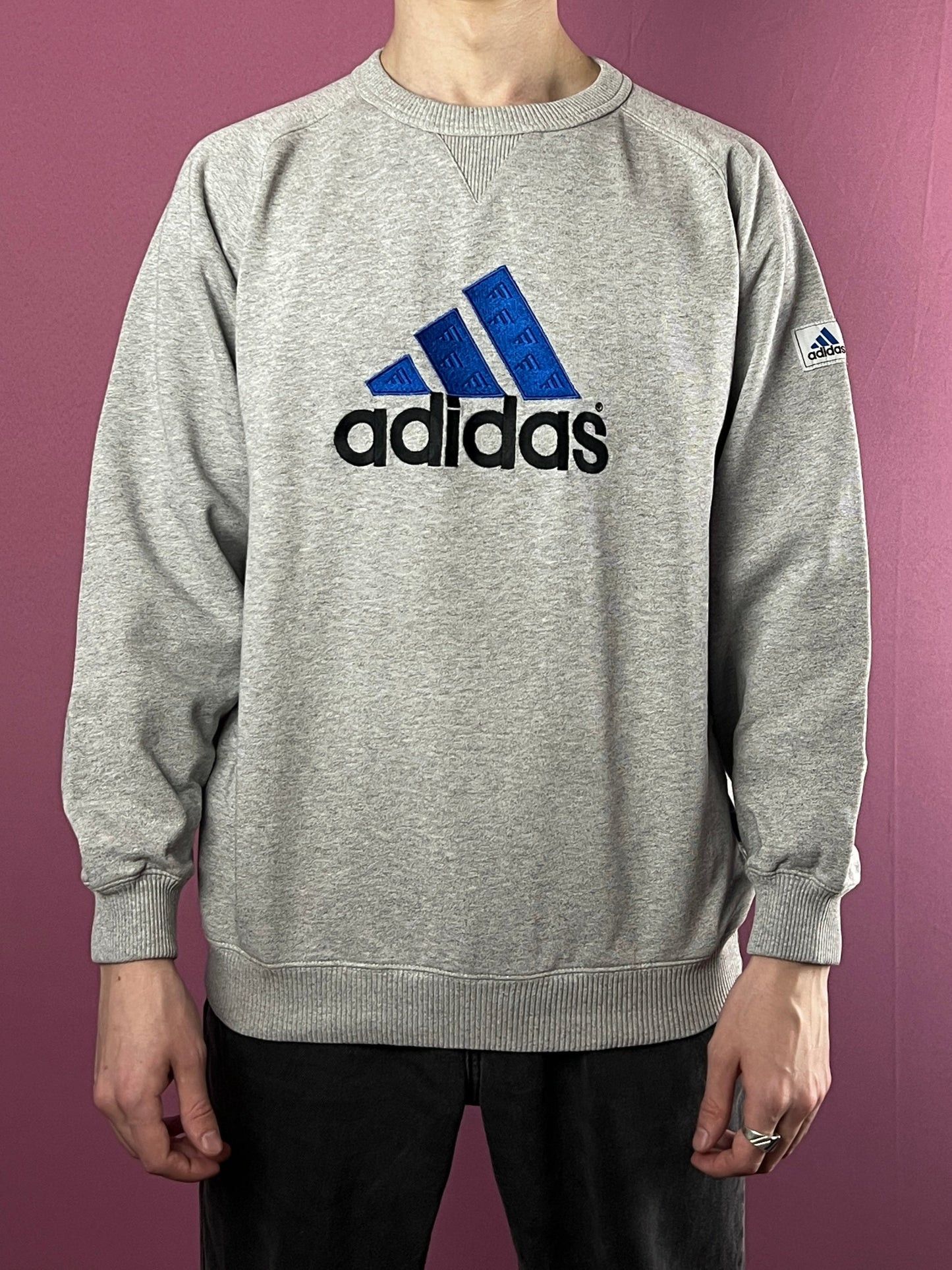 Adidas 90s Adidas Big Logo Vintage Men's Sweatshirt - M Size US M / EU 48-50 / 2 - 2 Thumbnail