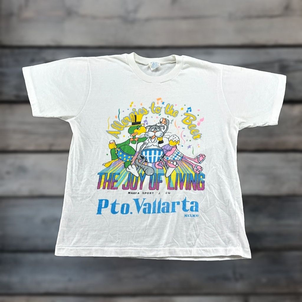 Vintage VINTAGE White Cotton T-Shirt Mens L All Seasons Logo Graphic Funny 90s Cars Sad Party Size US XL / EU 56 / 4 - 1 Thumbnail