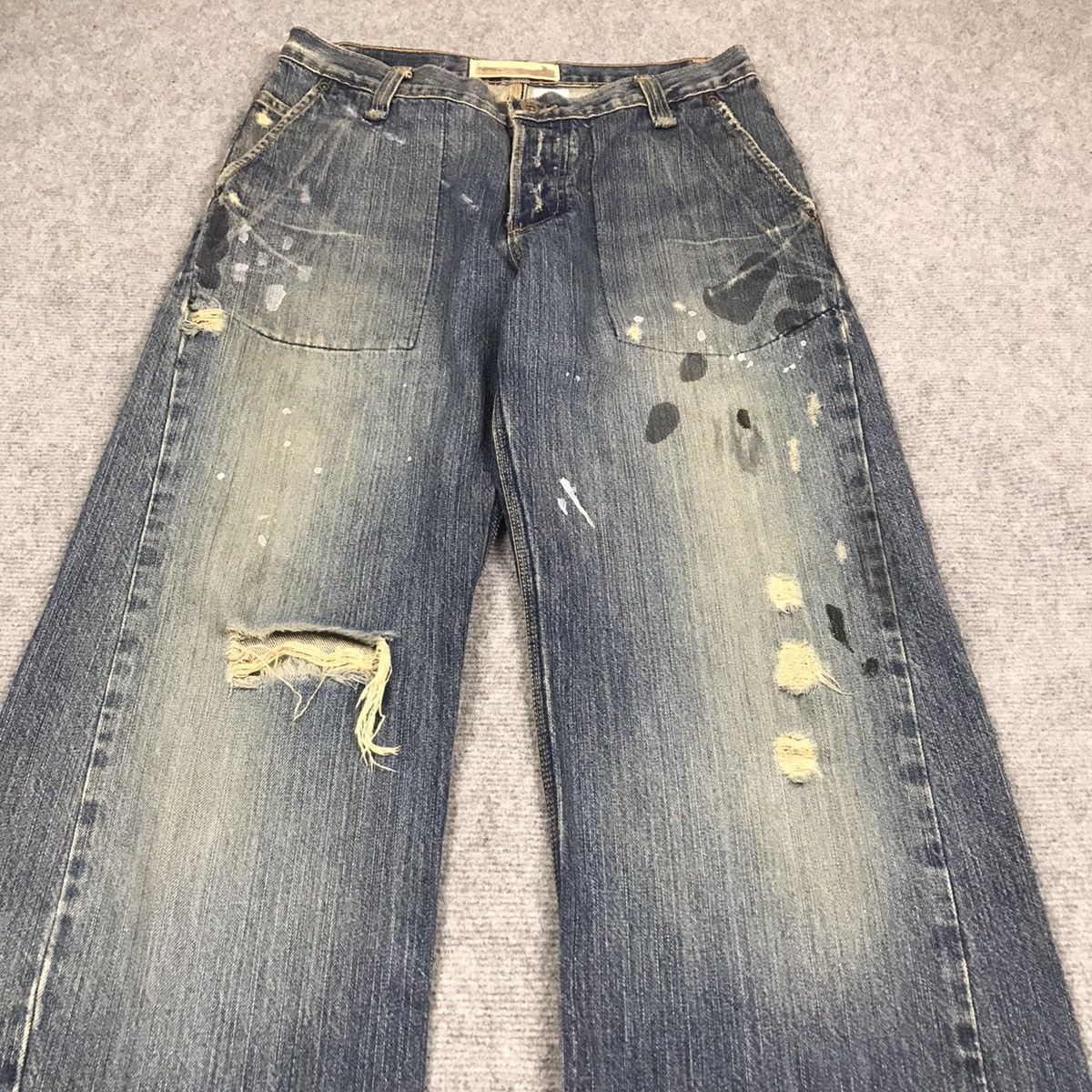 Other BAGGY RARE💀HOLLISTER DISTRESSED DENIM PANTS Size US 30 / EU 46 - 3 Thumbnail