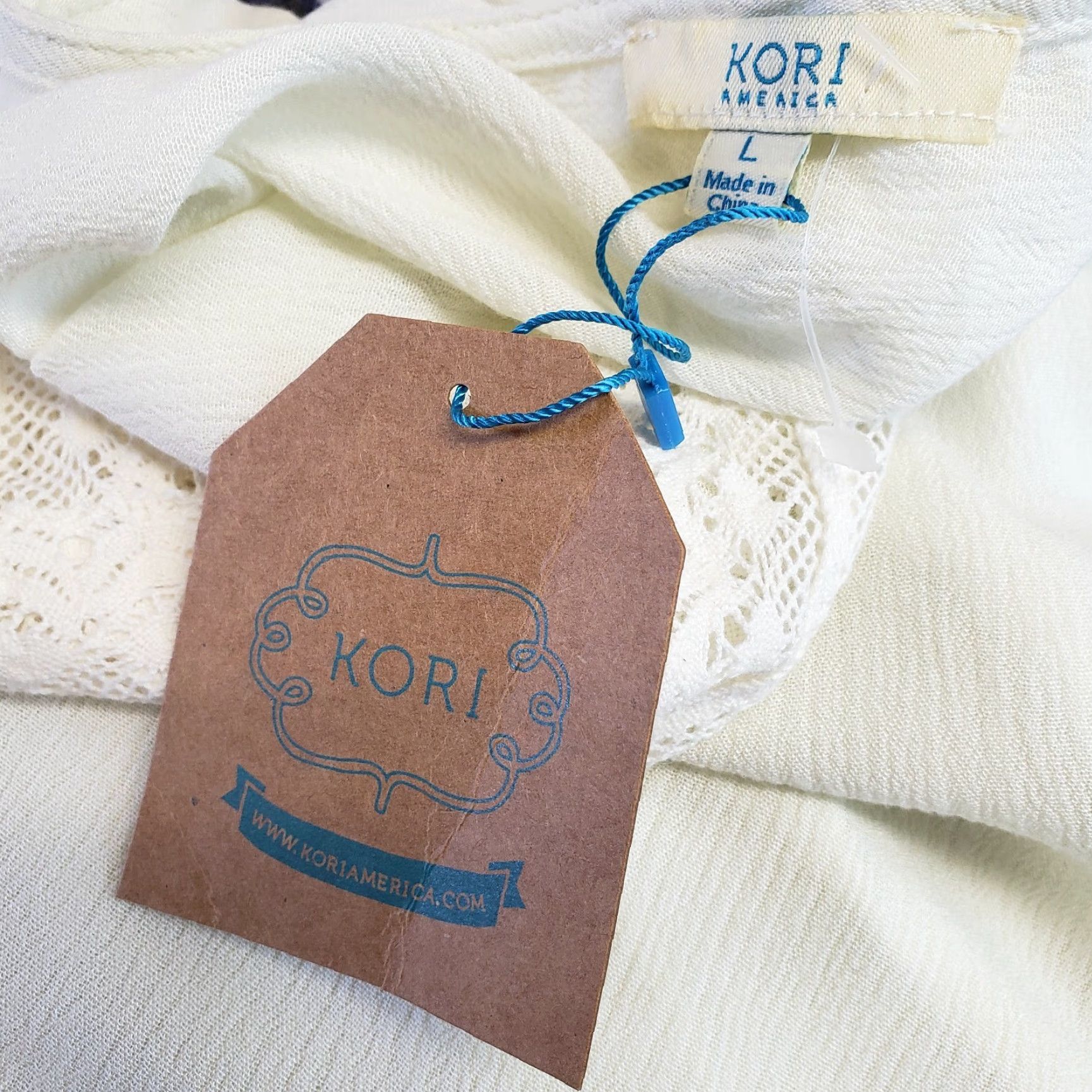 Vintage Kori America Womens Top Sz Large Ivory Crochet Long Sleeve Open Back Cotton Size L / US 10 / IT 46 - 5 Thumbnail