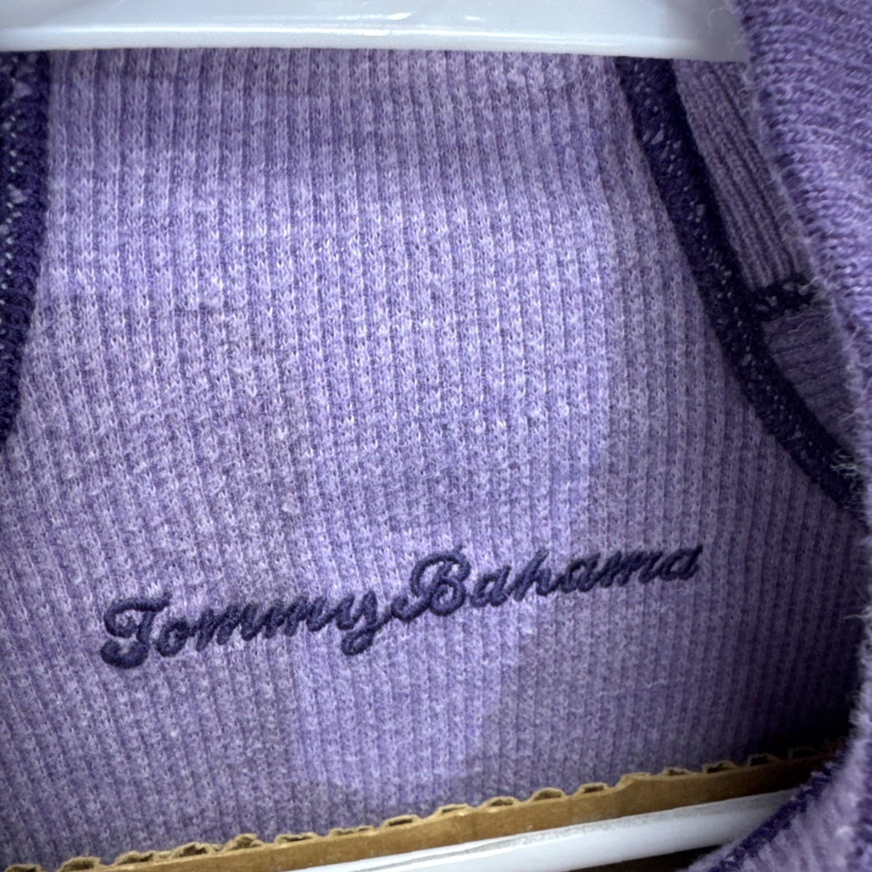 Tommy Bahama VINTAGE Tommy Bahama Men’s Sweater Knit Pullover 1/4 Zip Mock Neck Reversible Casual Outdoor Fall Winter Large Purple Gray Size US L / EU 52-54 / 3 - 2 Thumbnail