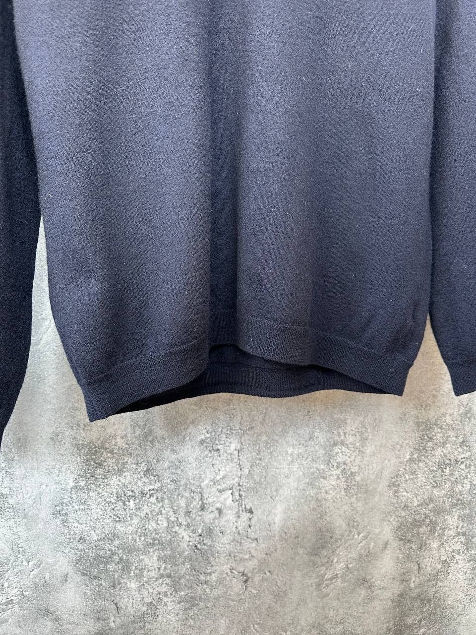 Pal Zileri Pal Zileri V-Neck Sweater Navy Wool Long Sleeve Jumper Size US XL / EU 56 / 4 - 8 Thumbnail