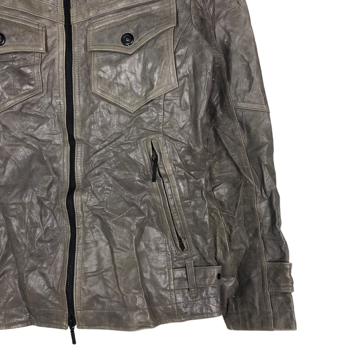 Japanese Brand 🔥Vintage Biker Jacket Leather ASM Japan Issey Miyake Size US M / EU 48-50 / 2 - 5 Thumbnail