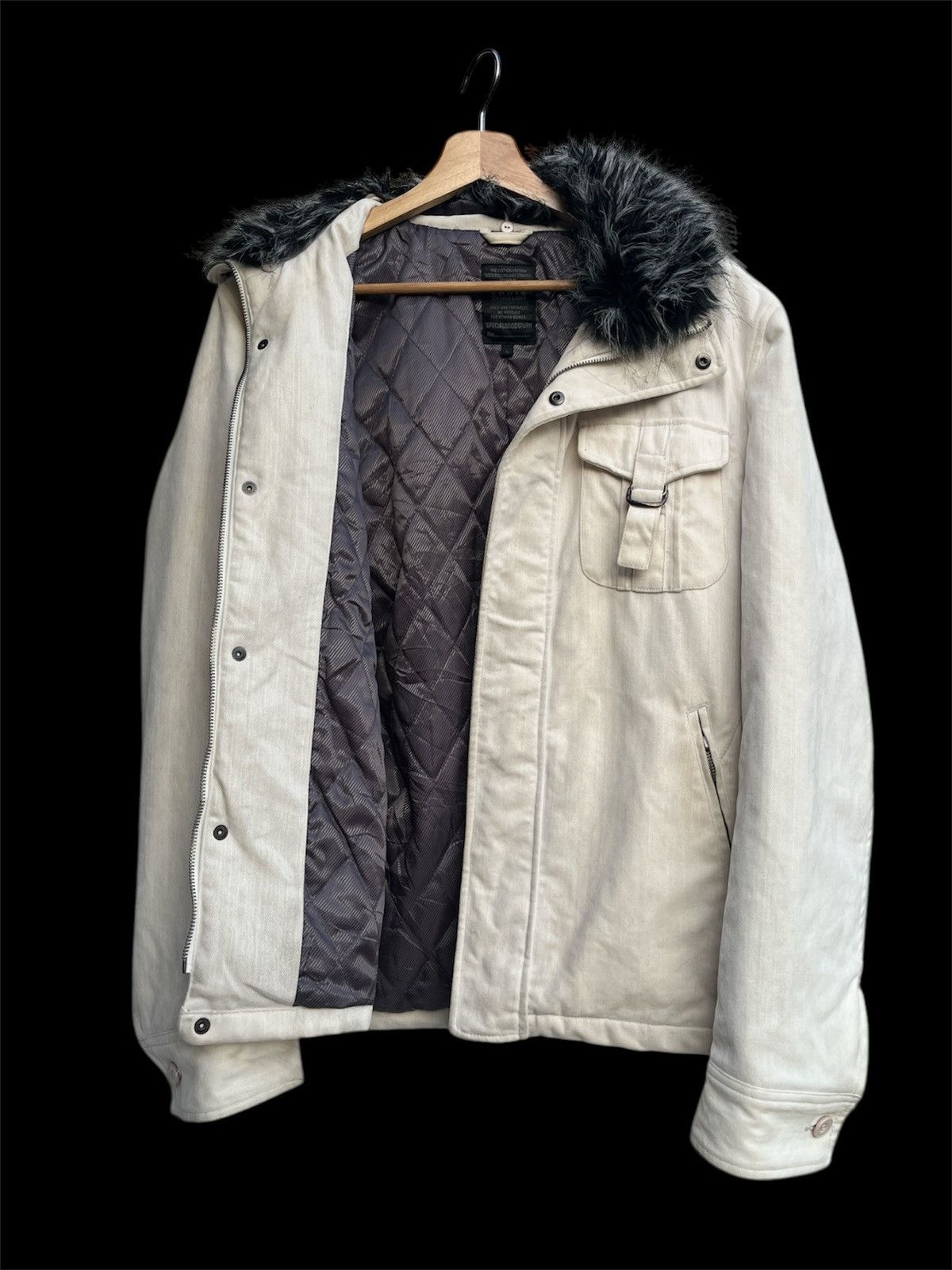 14th Addiction Louis Chavlon Faux Fur Collar Moleskin Jacket Size US L / EU 52-54 / 3 - 4 Thumbnail