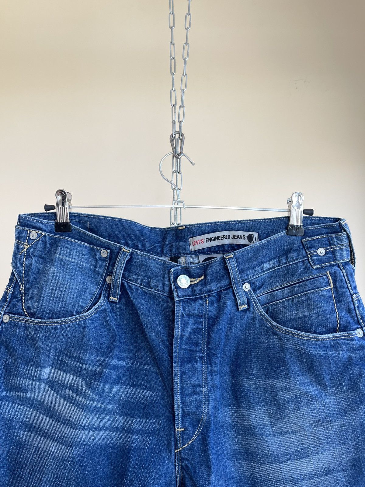 Levi's Engineered Jeans Twisted Seam Denim Shorts Vintage 2000s Size US 32 / EU 48 - 9 Thumbnail