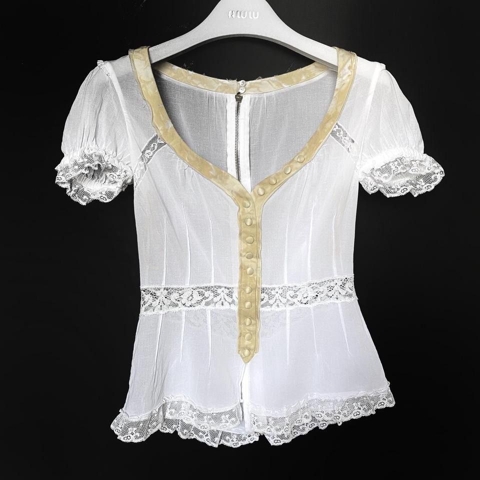 Dolce & Gabbana × Vintage dolce and gabbana white summer top Size XS / US 0-2 / IT 36-38 - 1 Thumbnail