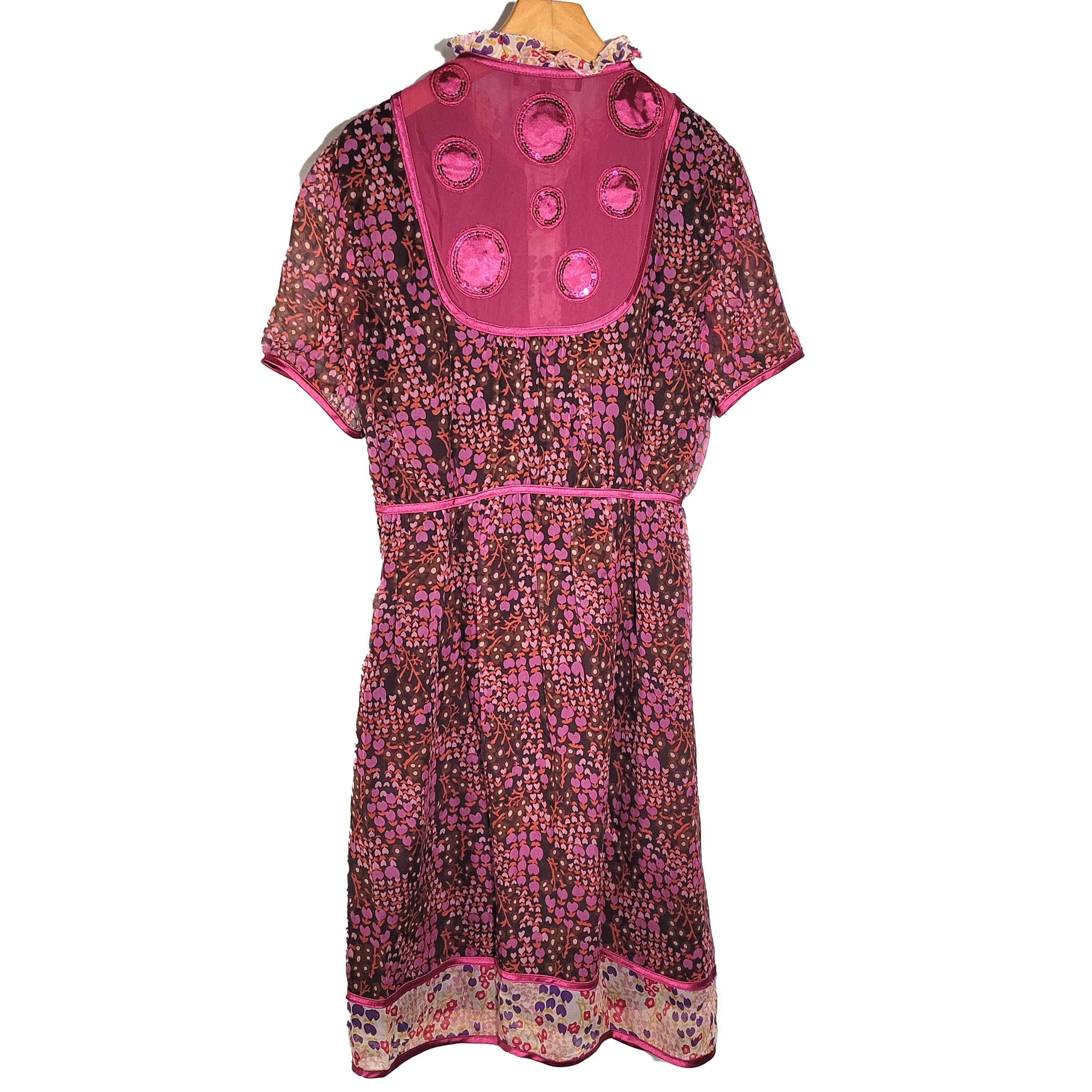 Other Women's 100% Silk Size S Short Sleeve Tank Dress SCE232 Size S / US 4 / IT 40 - 2 Thumbnail