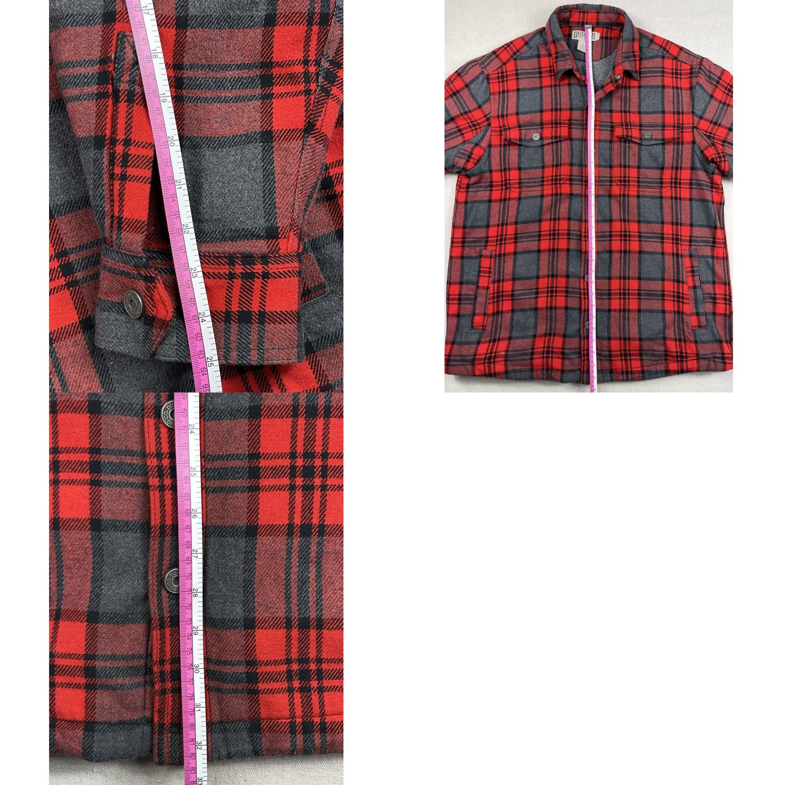 Vintage Duluth Men's Fleece Lined Flannel Long Sleeve Snap Up Red Plaid L Shirt Size US L / EU 52-54 / 3 - 8 Thumbnail