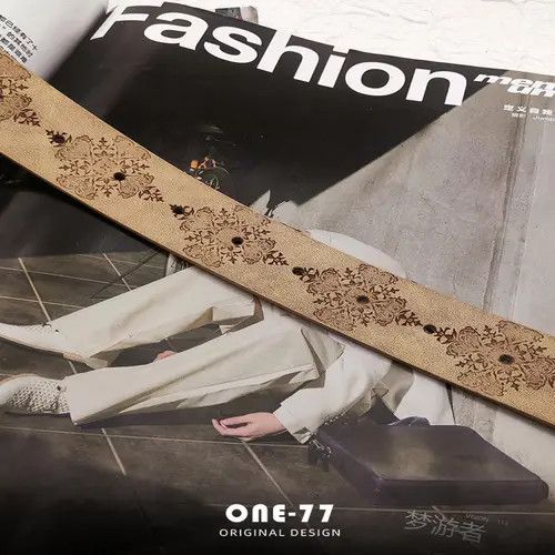 Other Elegant Floral Leather Belt Size ONE SIZE - 8 Thumbnail