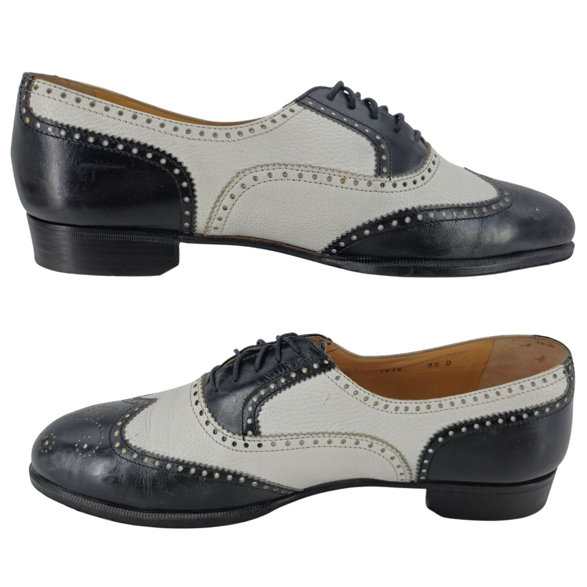 Cole Haan Vintage Bespoke Cole Haan Black White Leather Spectators 9.5 Size US 9.5 / EU 42-43 - 7 Thumbnail