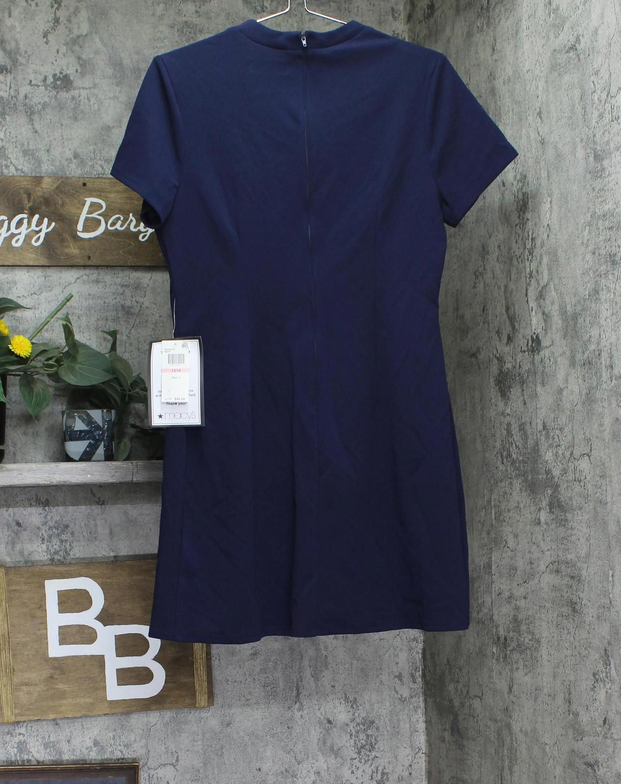 Other Nwt B. Darlin Flare Faux Pocket Mini Dress Navy Blue 13/14 Size M / US 6-8 / IT 42-44 - 2 Thumbnail
