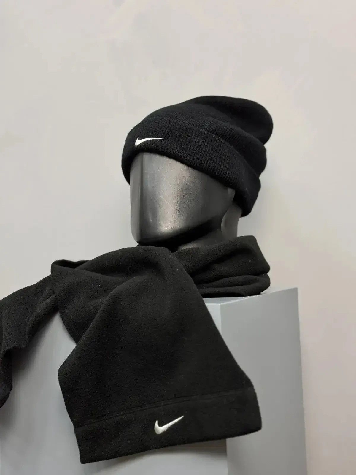 Japanese Brand BUNDLE☄️Vintage Rare nike Knitted REVERSIBLE HAT/SCARF Y2K Size ONE SIZE - 4 Thumbnail
