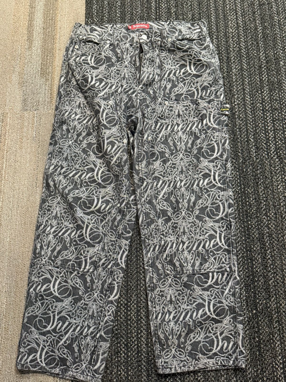 パンツ Supreme 23SS DoubleKnee PainterSweatpant Supreme Double Knee Painter Pant Black（Supreme Supreme